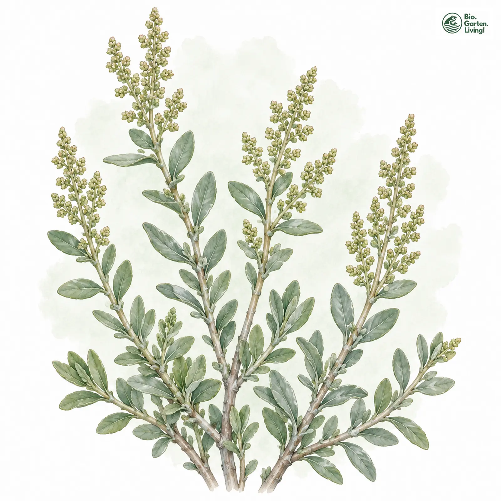 Aquarellzeichnung: Ausdauernde Melde (Atriplex portulacoides)