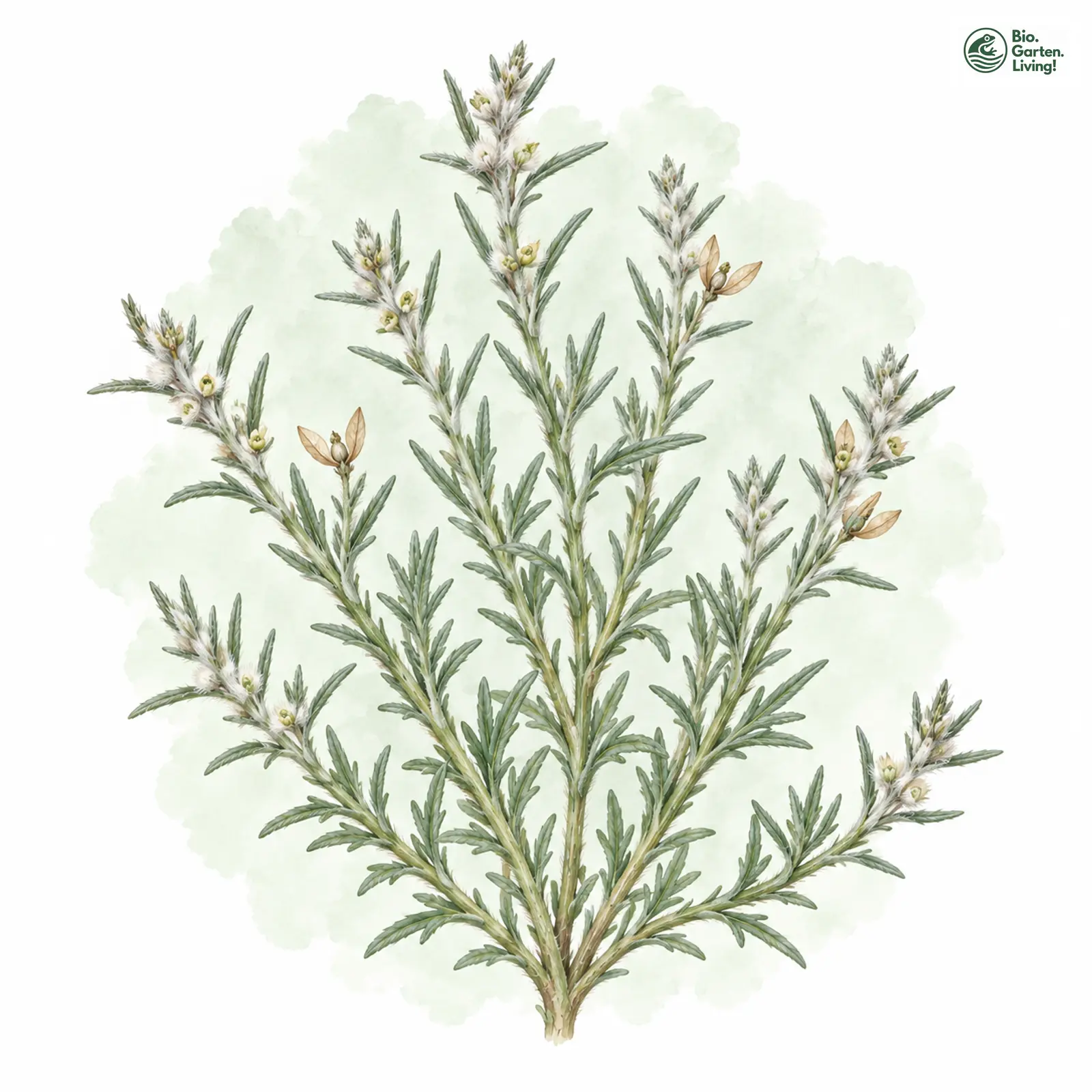 Aquarellzeichnung: Sand-Radmelde (Bassia laniflora)