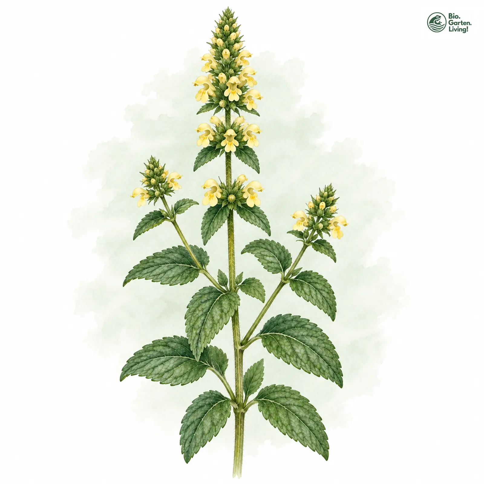 Aquarellzeichnung: Gelbe Betonie (Betonica alopecuros)