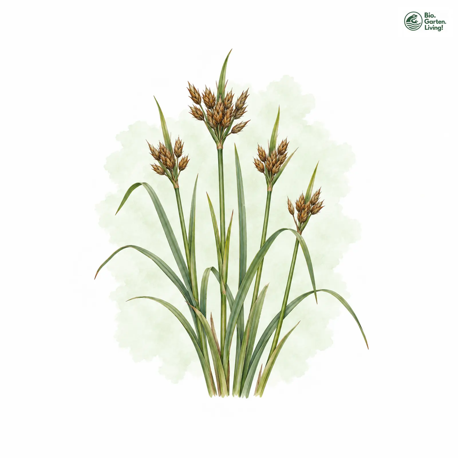 Aquarellzeichnung: Gewöhnliche Strandsimse (Bolboschoenus maritimus (im engeren Sinne))