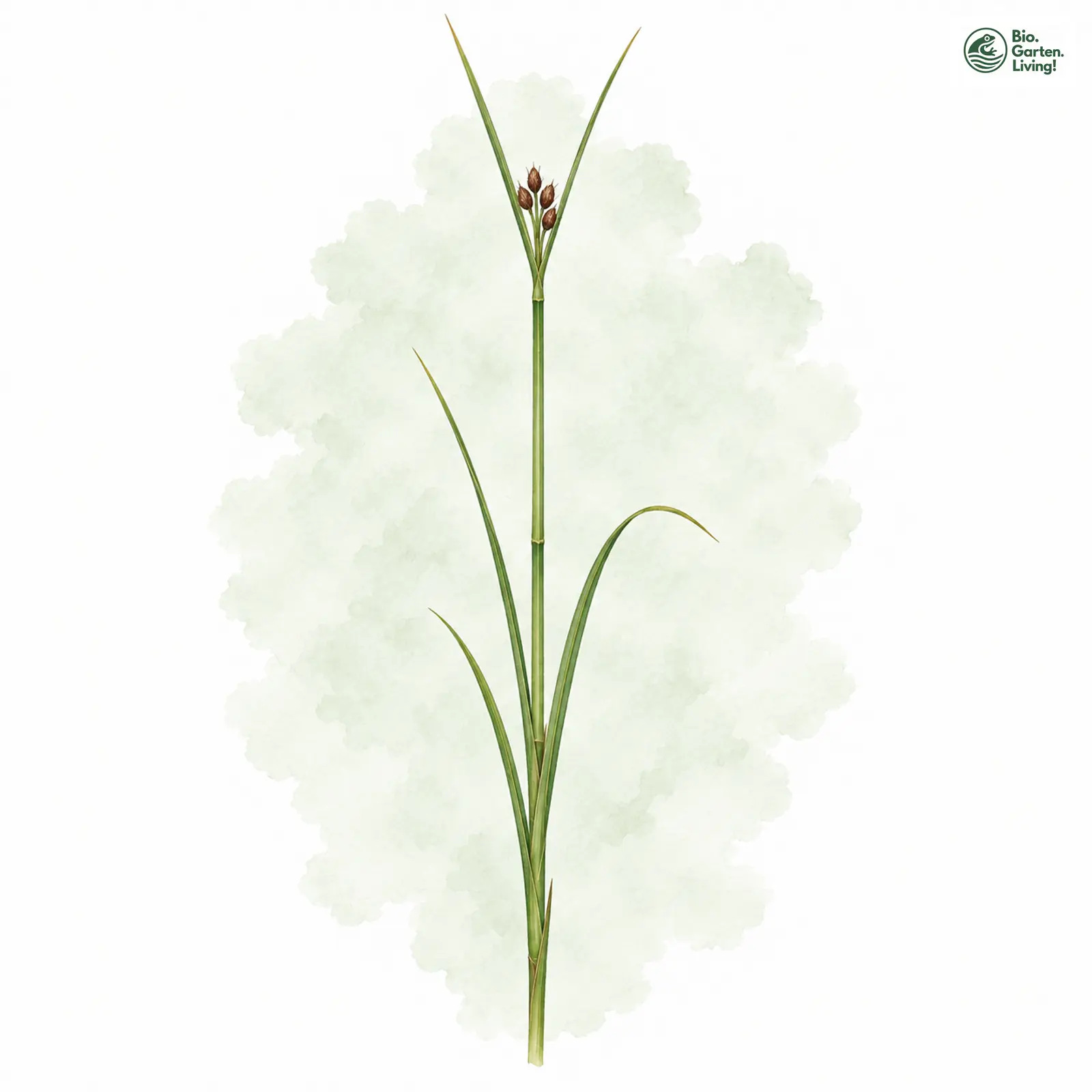 Aquarellzeichnung: Flachfrüchtige Strandsimse (Bolboschoenus planiculmis)