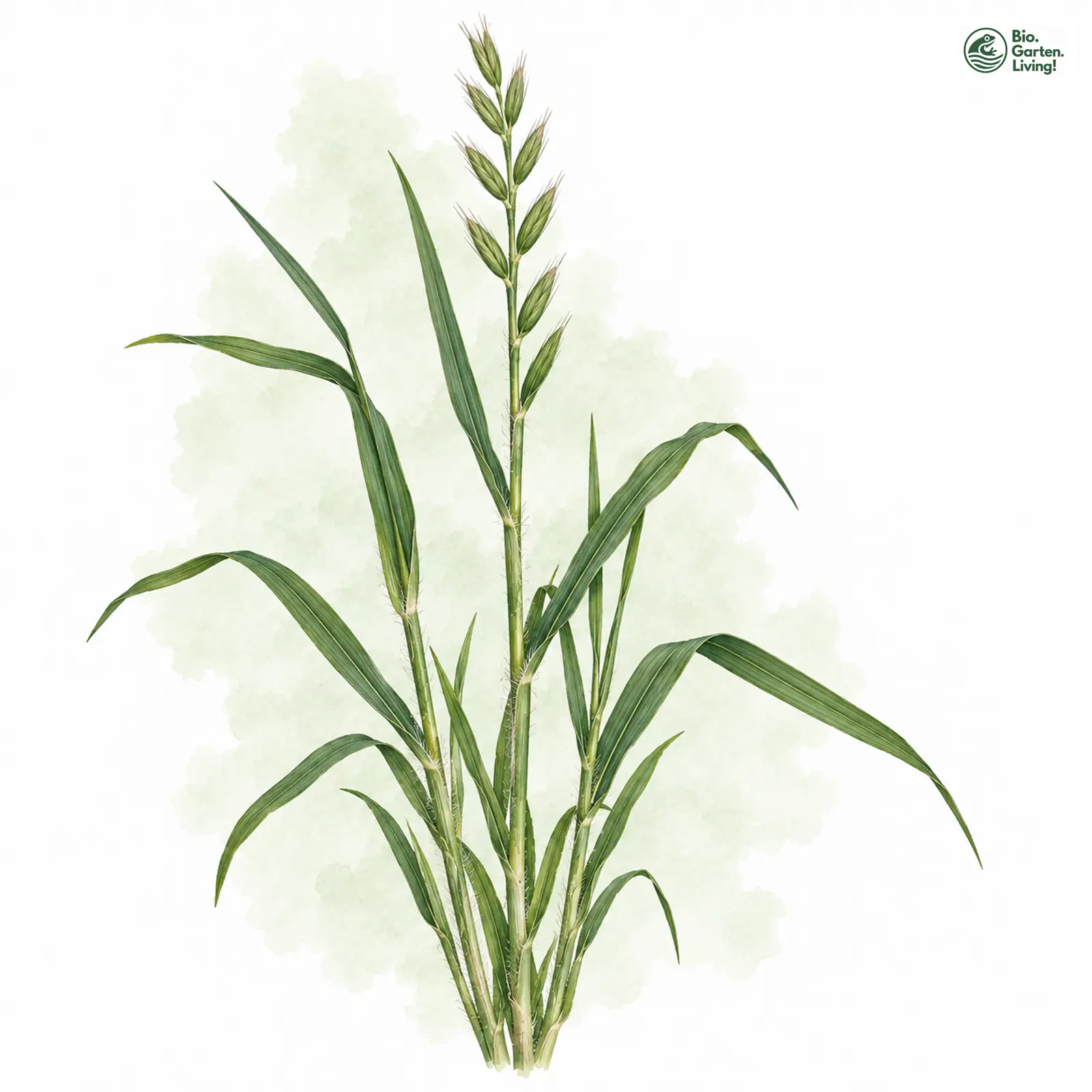 Aquarellzeichnung: Fieder-Zwenke (Brachypodium pinnatum)