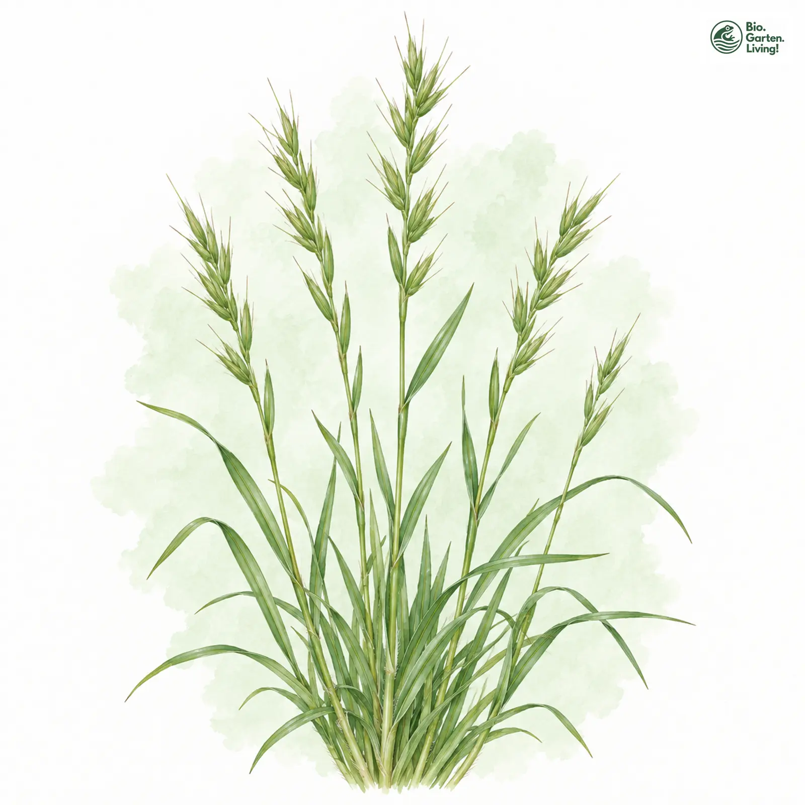 Aquarellzeichnung: Felsen-Zwenke (Brachypodium rupestre)