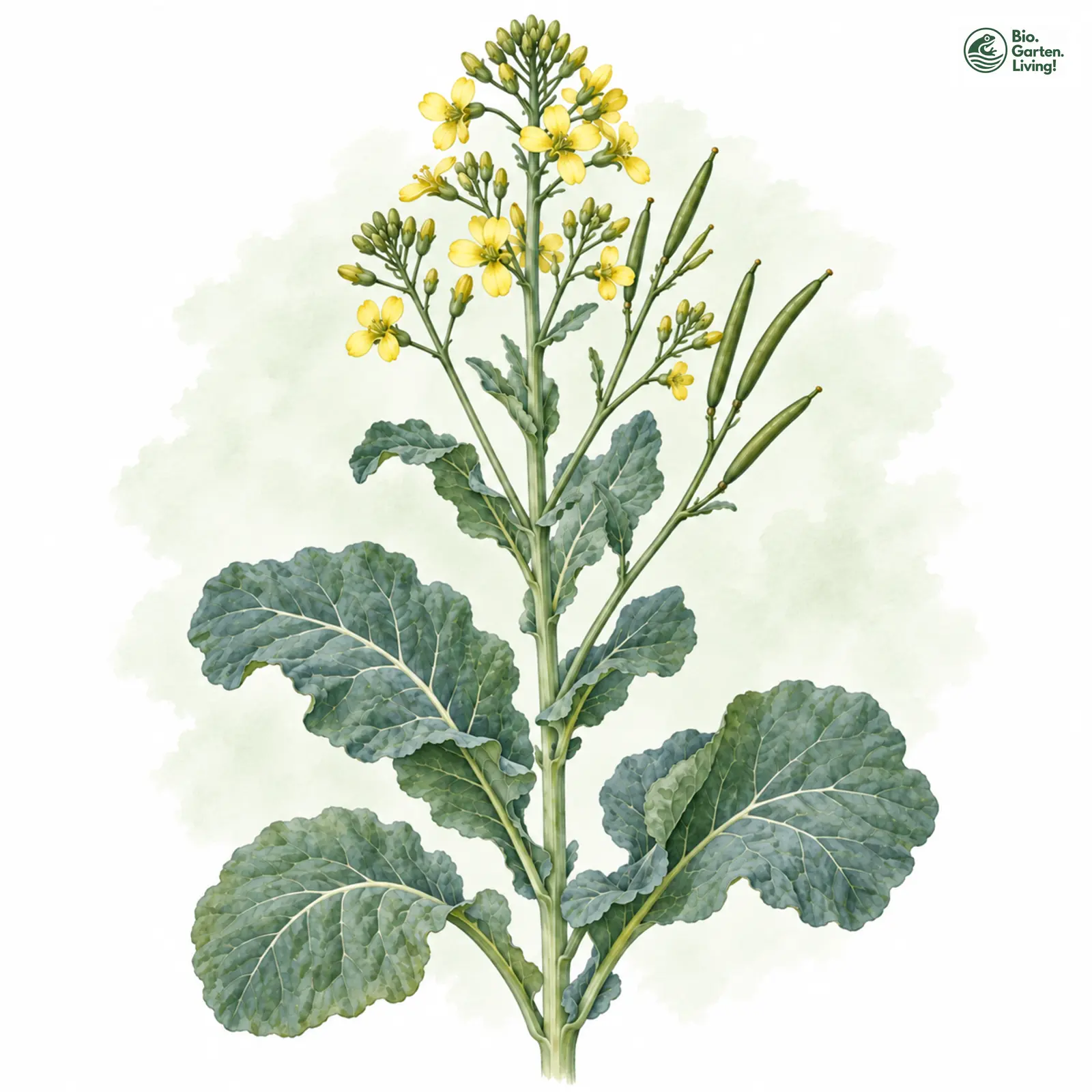 Aquarellzeichnung: Gemüse-Kohl (Brassica oleracea)