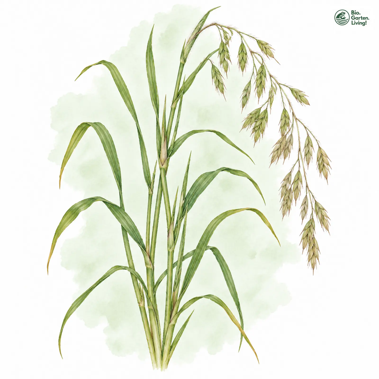 Aquarellzeichnung: Frühe Wald-Trespe (Bromus benekenii)