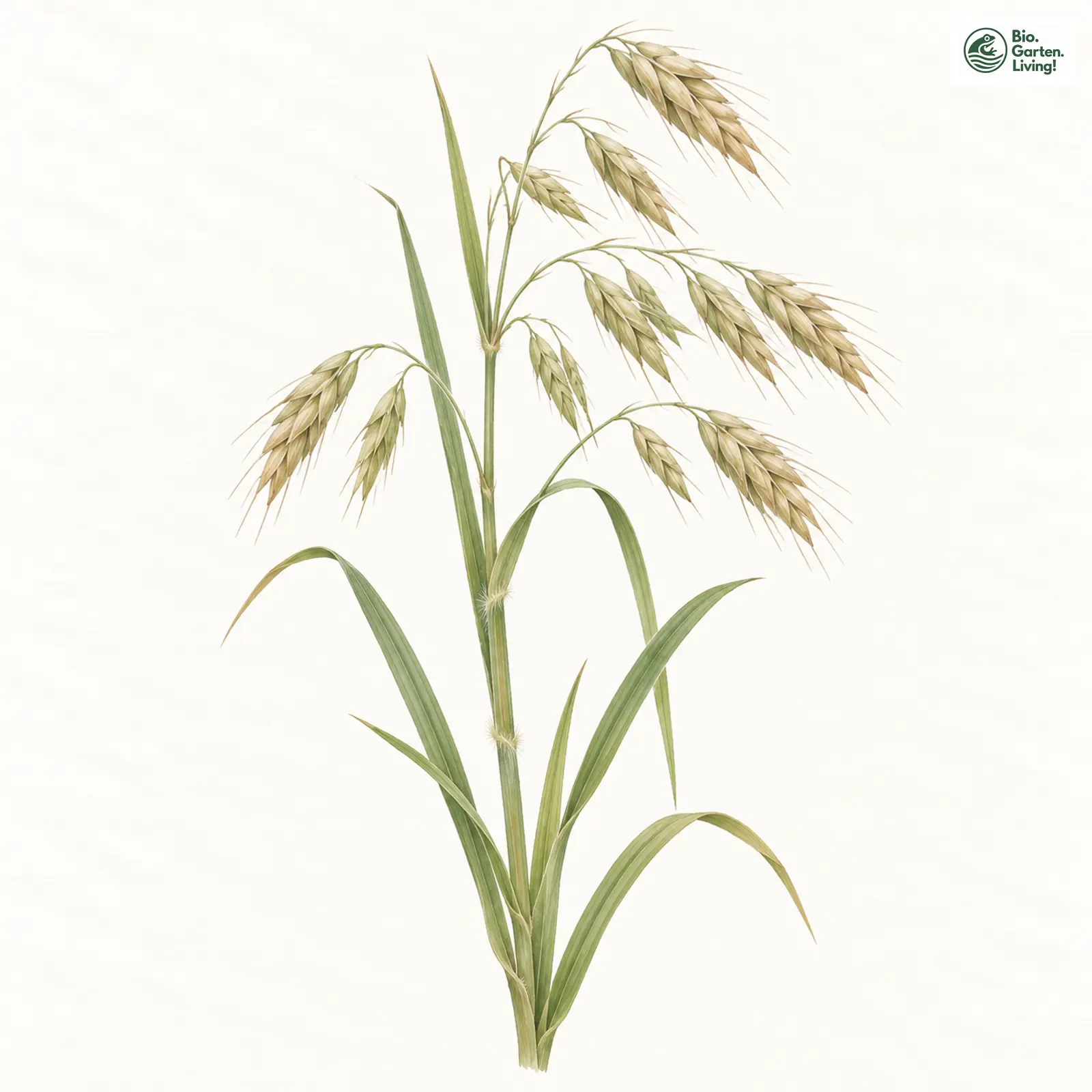 Aquarellzeichnung: Dicke Trespe (Bromus grossus)