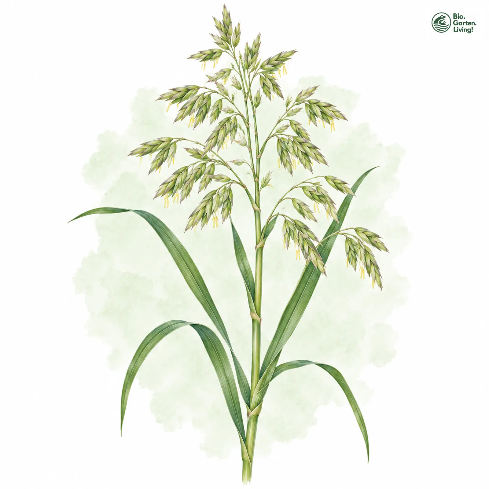 Aquarellzeichnung: Wehrlose Trespe (Bromus inermis)