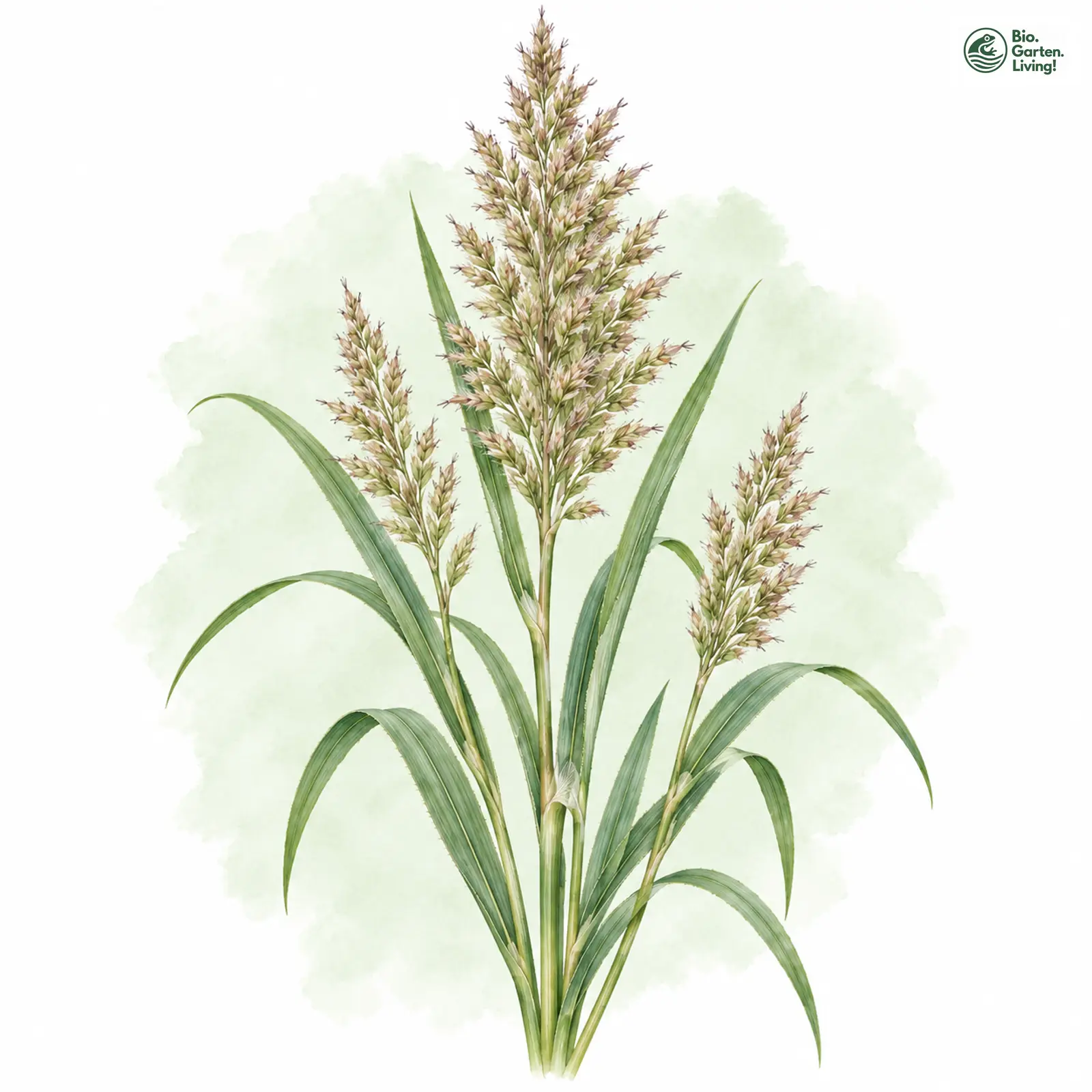 Aquarellzeichnung: Sand-Reitgras (Calamagrostis epigejos)