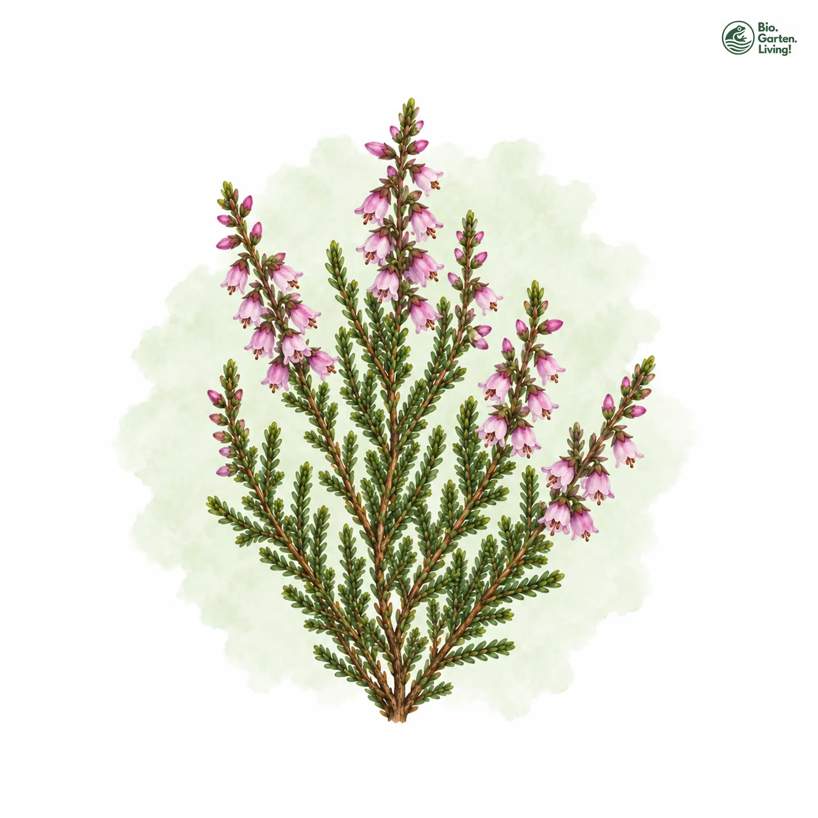Aquarellzeichnung: Heidekraut (Calluna vulgaris)