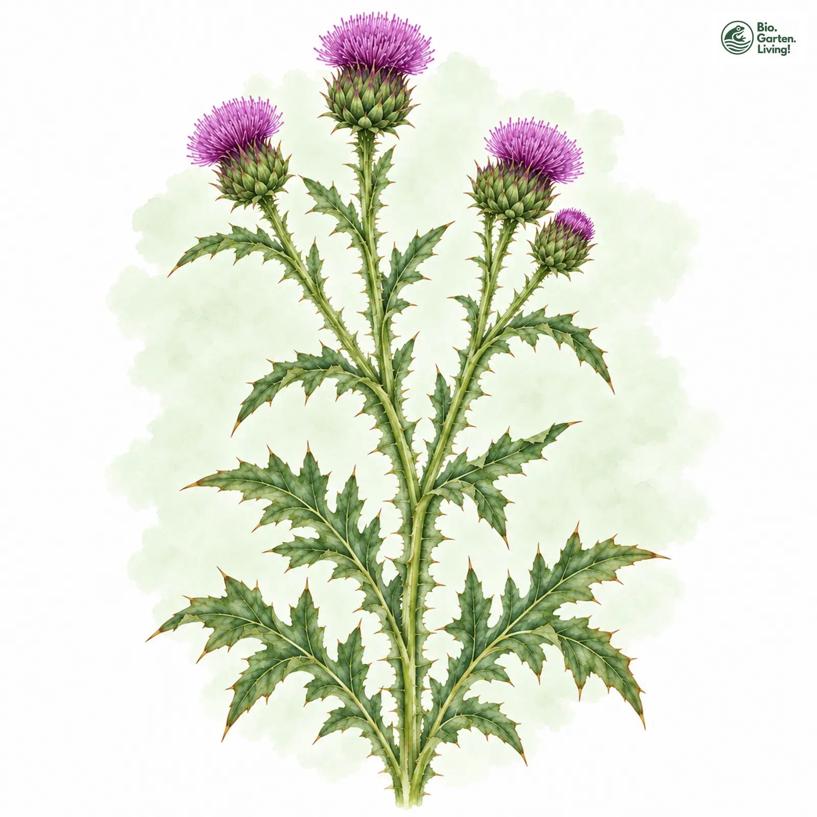 Aquarellzeichnung: Weg-Distel (Carduus acanthoides)