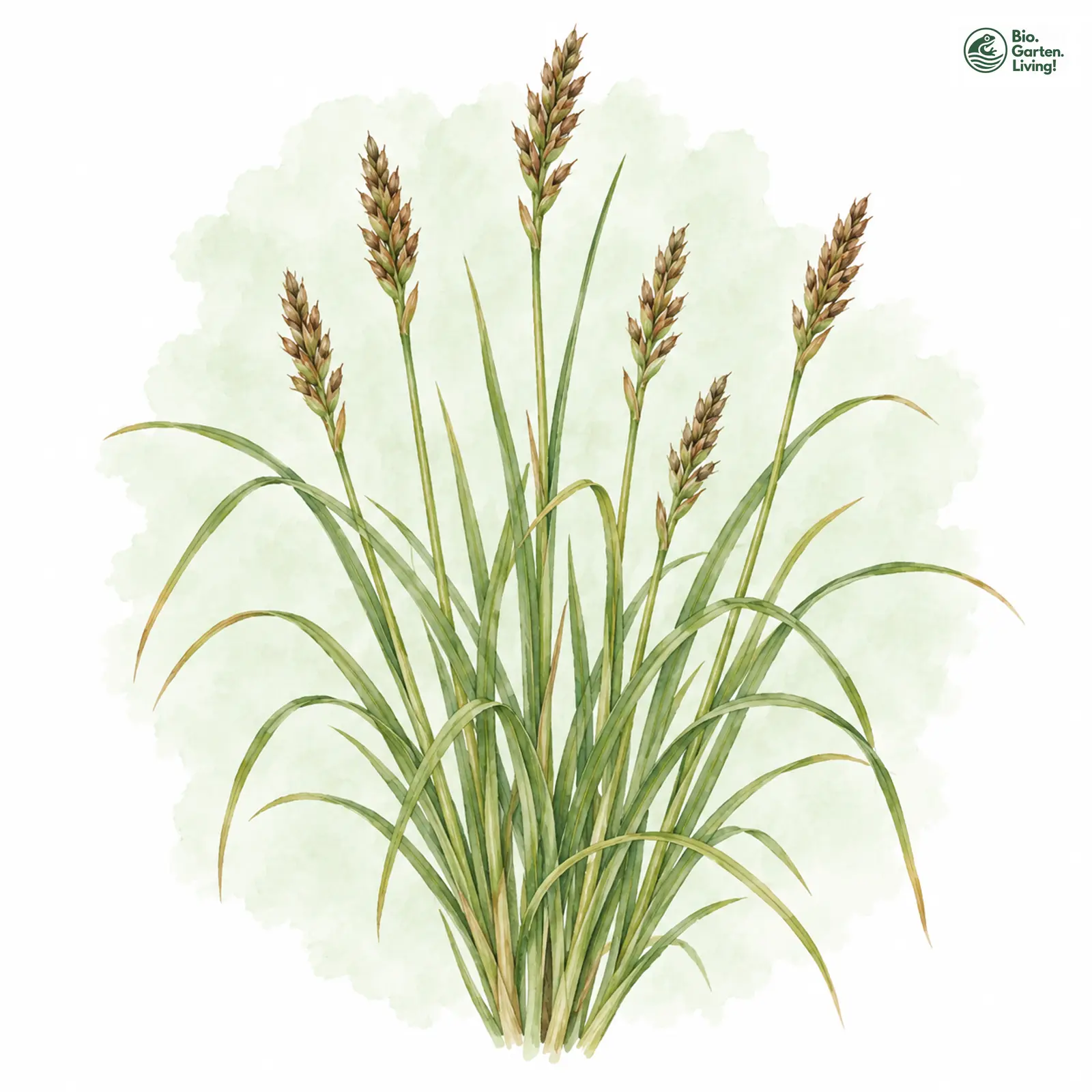 Aquarellzeichnung: Sand-Segge (Carex arenaria)