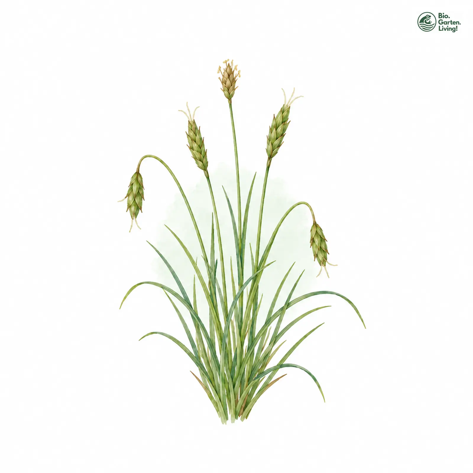 Aquarellzeichnung: Haarstiel-Segge (Carex capillaris)