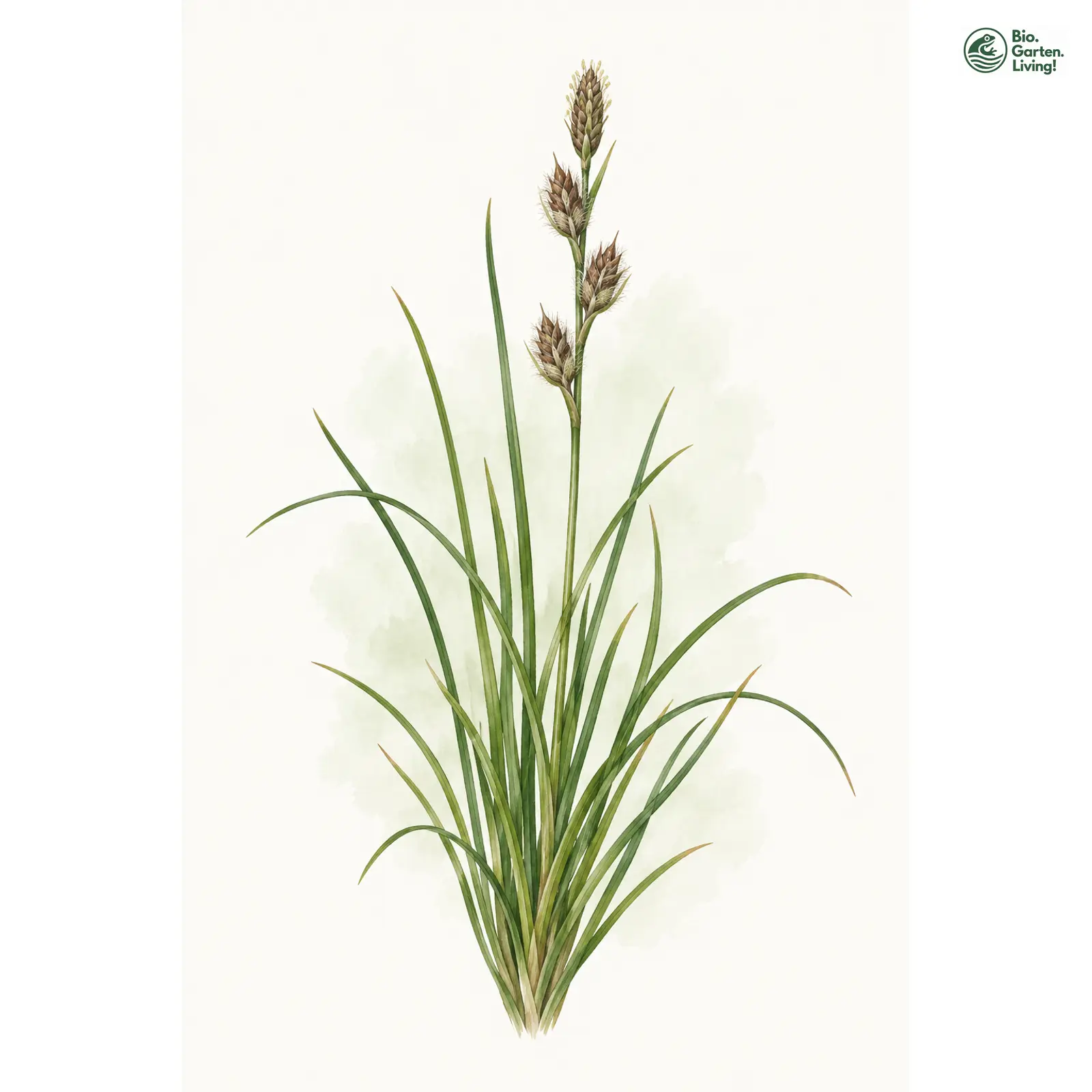 Aquarellzeichnung: Frühlings-Segge (Carex caryophyllea)