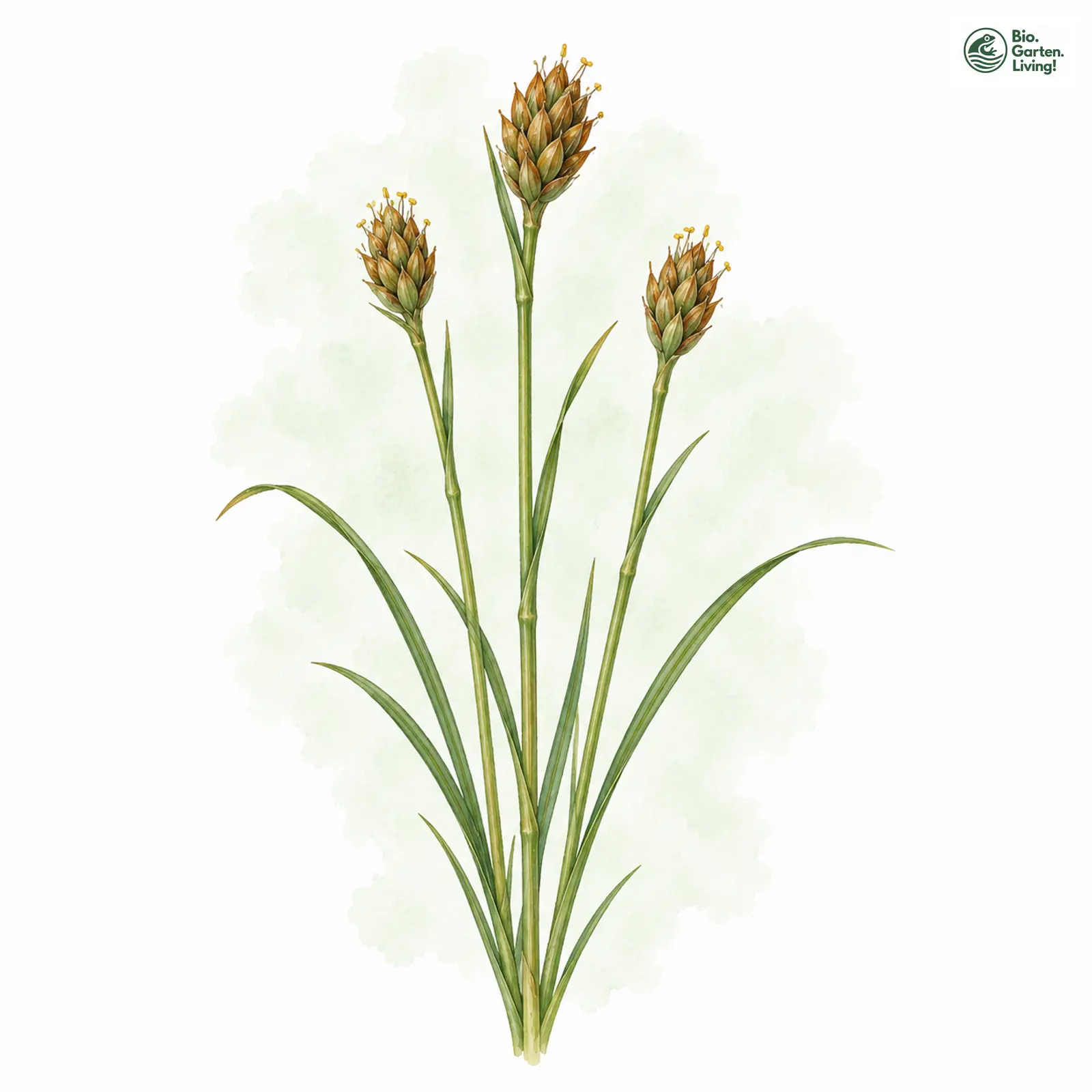 Aquarellzeichnung: Fadenwurzlige Segge (Carex chordorrhiza)