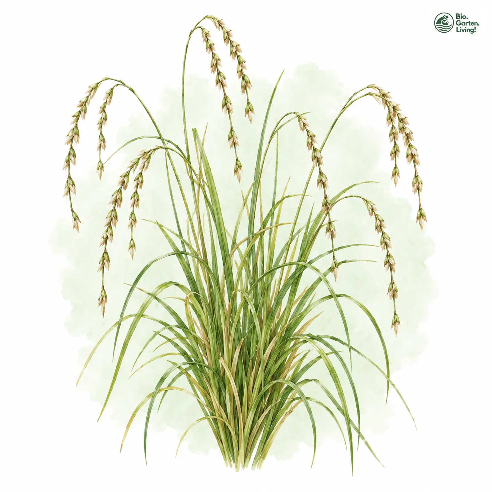 Aquarellzeichnung: Unterbrochenährige Segge (Carex divulsa (im engeren Sinne))