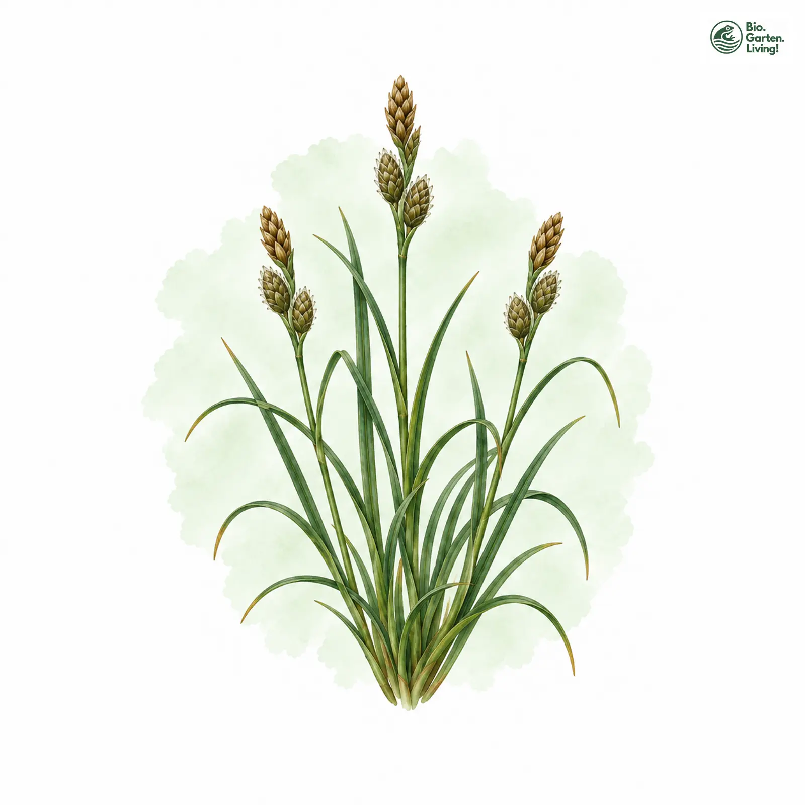 Aquarellzeichnung: Heide-Segge (Carex ericetorum)
