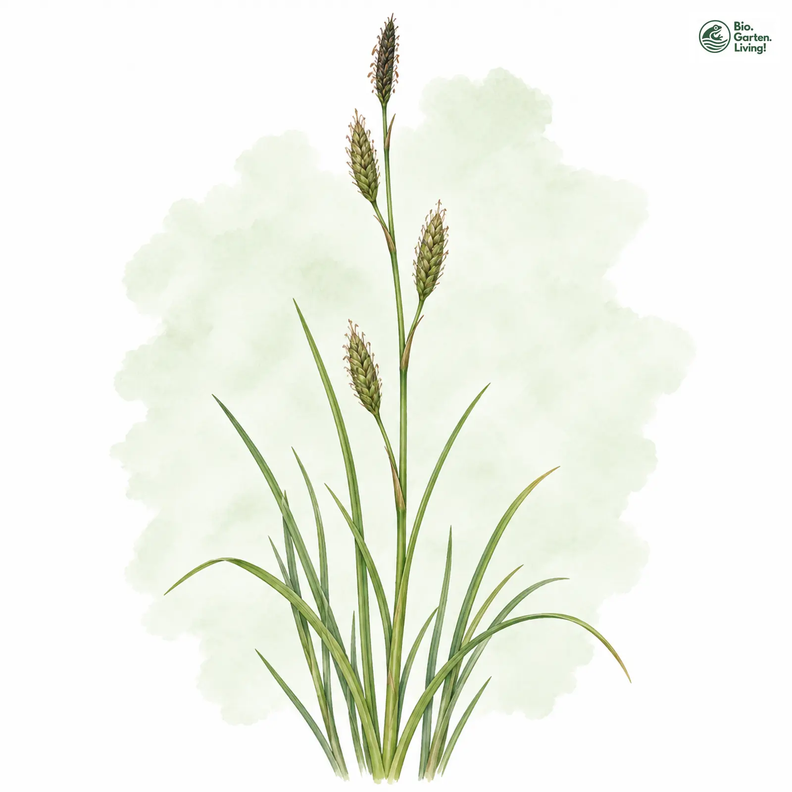Aquarellzeichnung: Eis-Segge (Carex frigida)