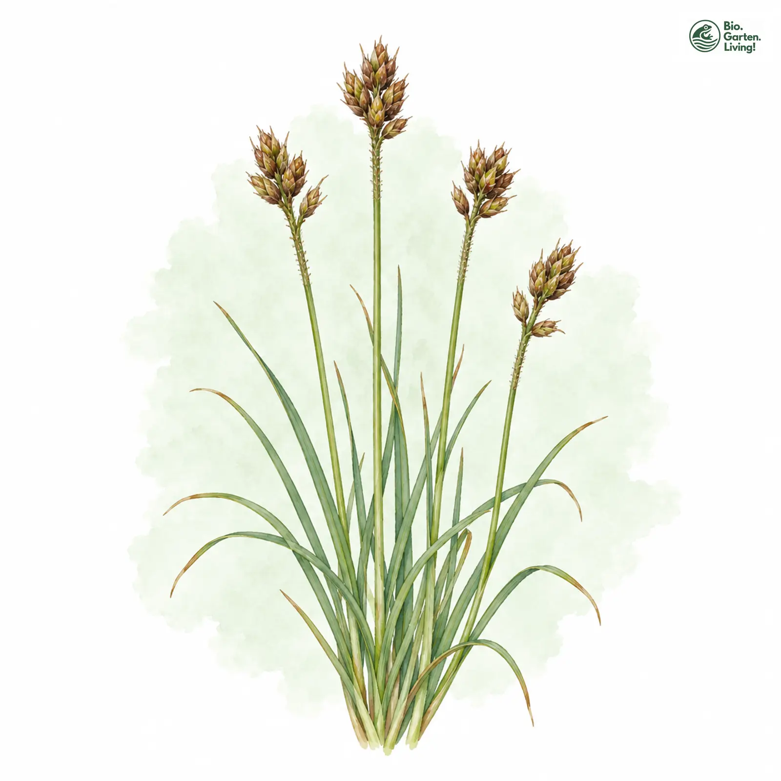 Aquarellzeichnung: Schlenken-Segge (Carex heleonastes)