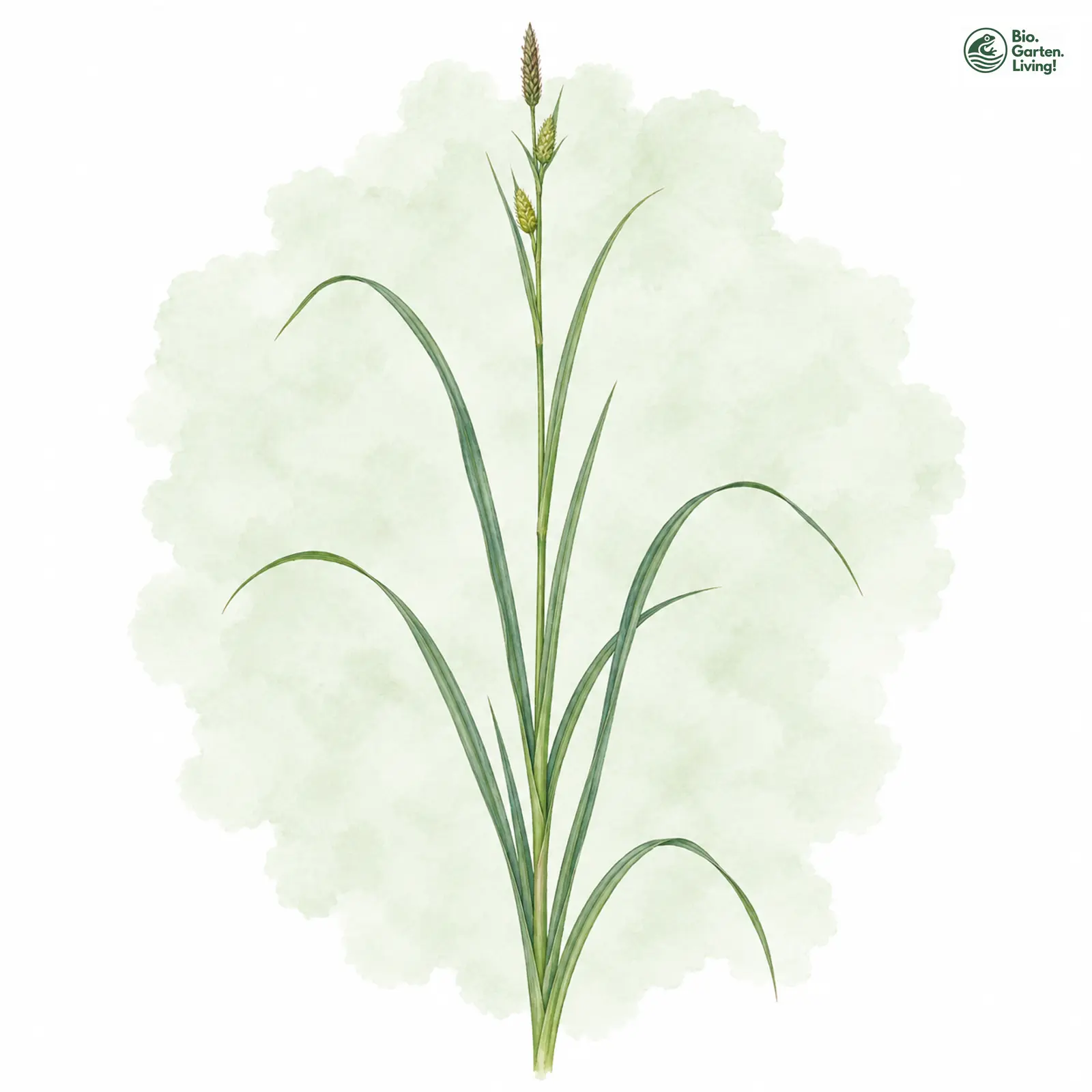 Aquarellzeichnung: Saum-Segge (Carex hostiana)