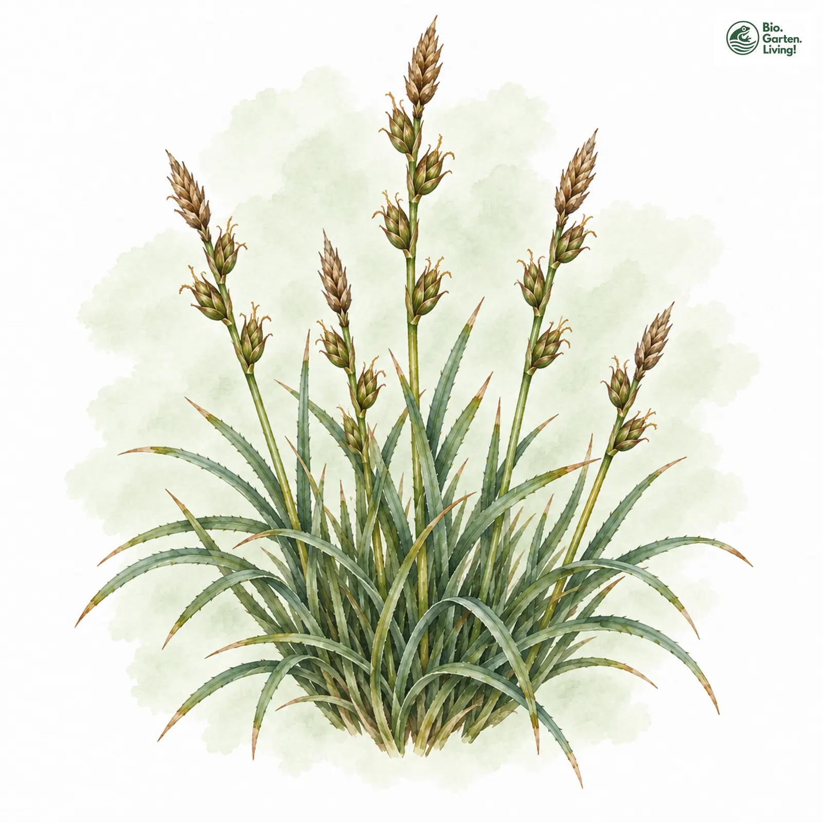 Aquarellzeichnung: Erd-Segge (Carex humilis)