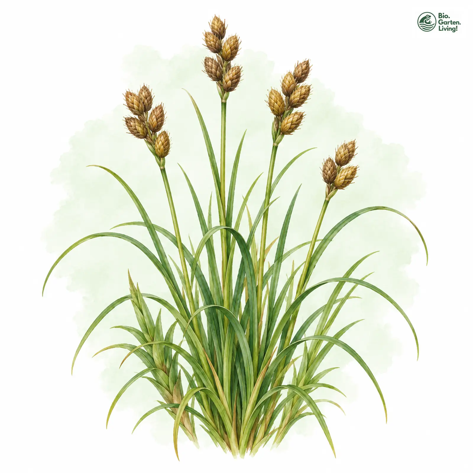 Aquarellzeichnung: Hasenpfoten-Segge (Carex leporina)