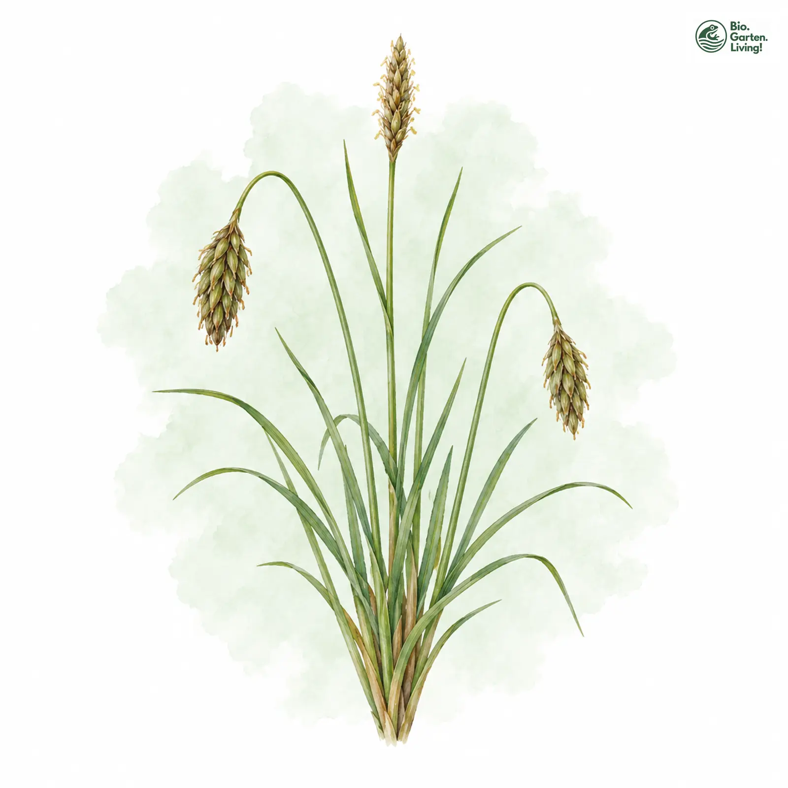 Aquarellzeichnung: Schlamm-Segge (Carex limosa)