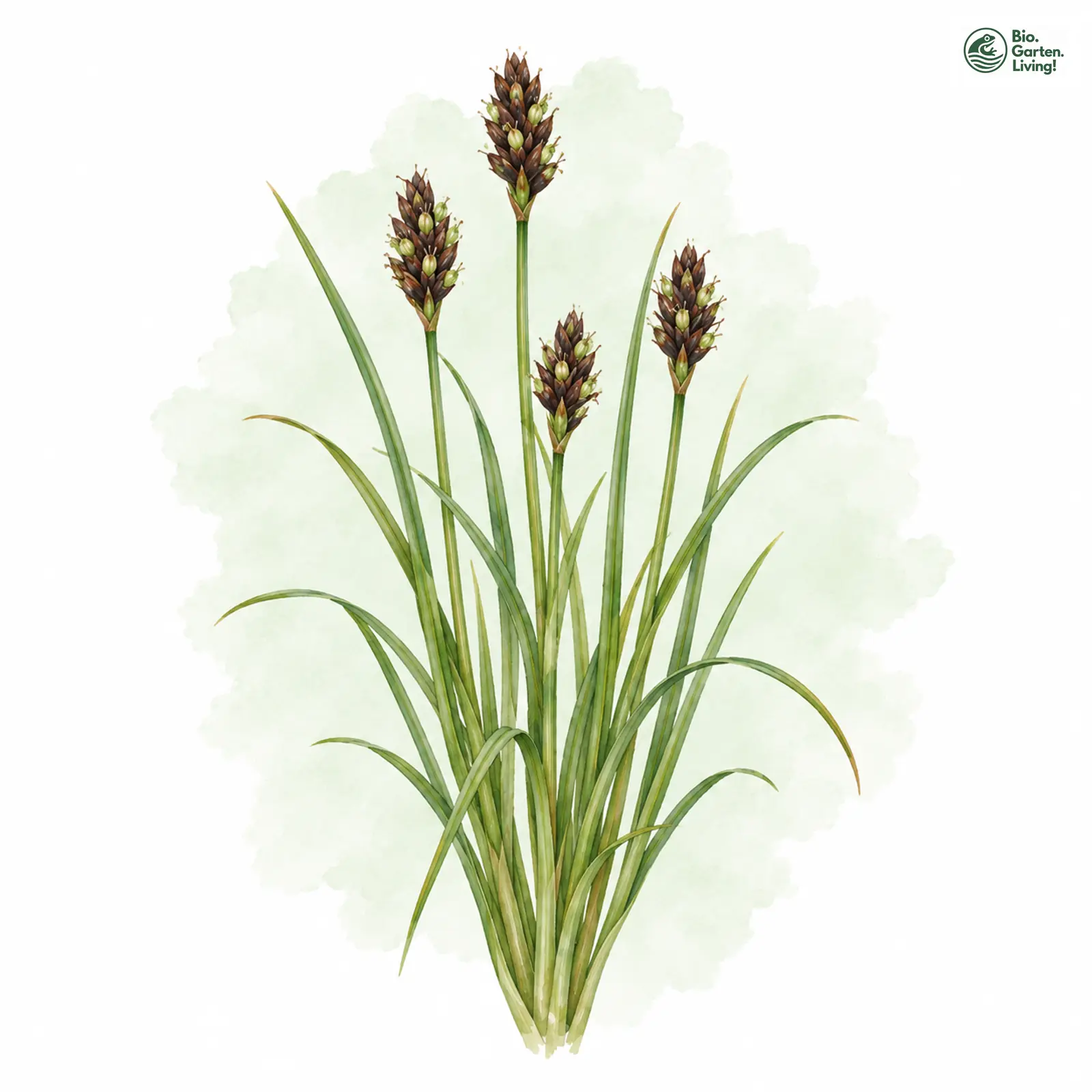 Aquarellzeichnung: Sparrige Segge (Carex muricata (im engeren Sinne))