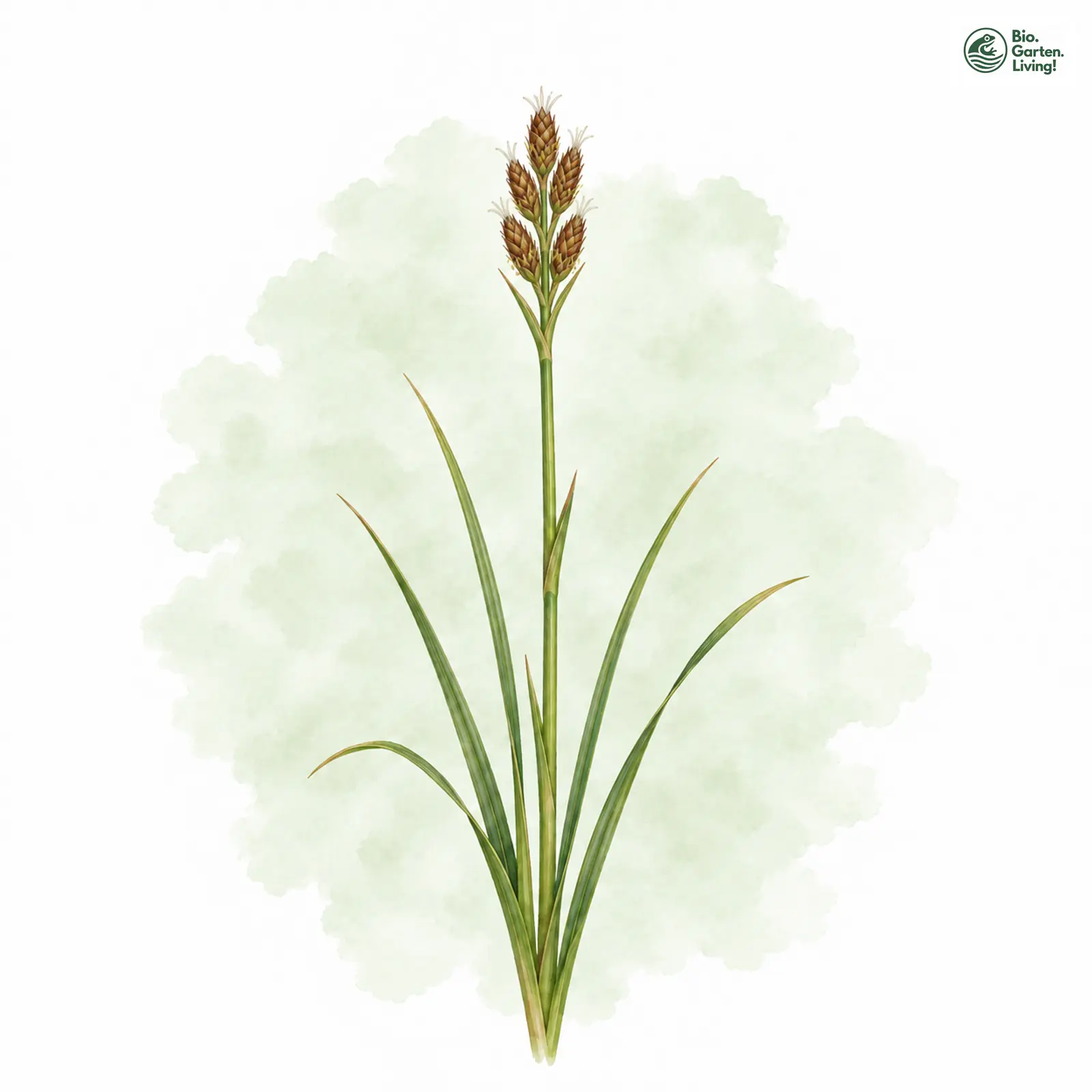 Aquarellzeichnung: Frühe Segge (Carex praecox (im engeren Sinne))