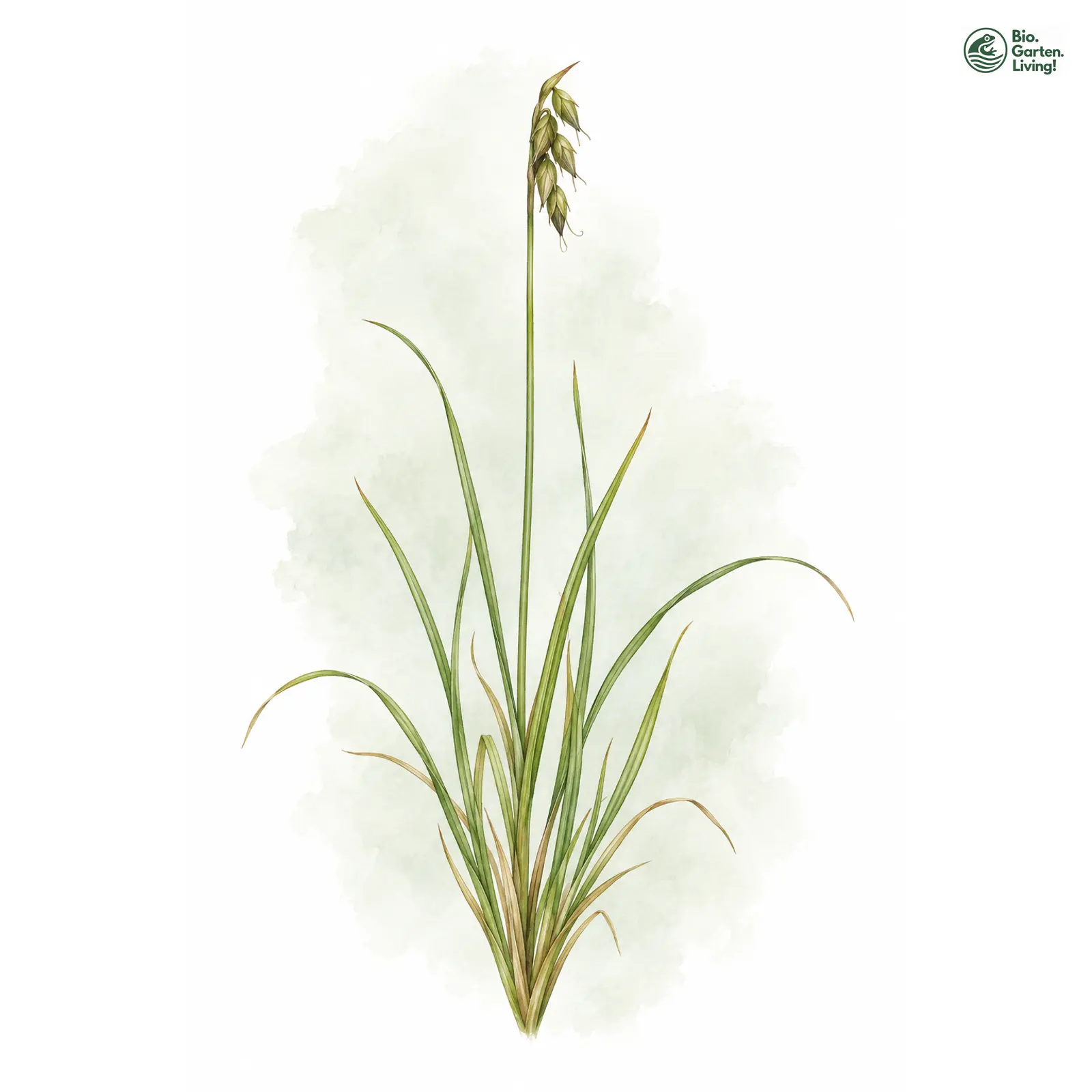 Aquarellzeichnung: Floh-Segge (Carex pulicaris)