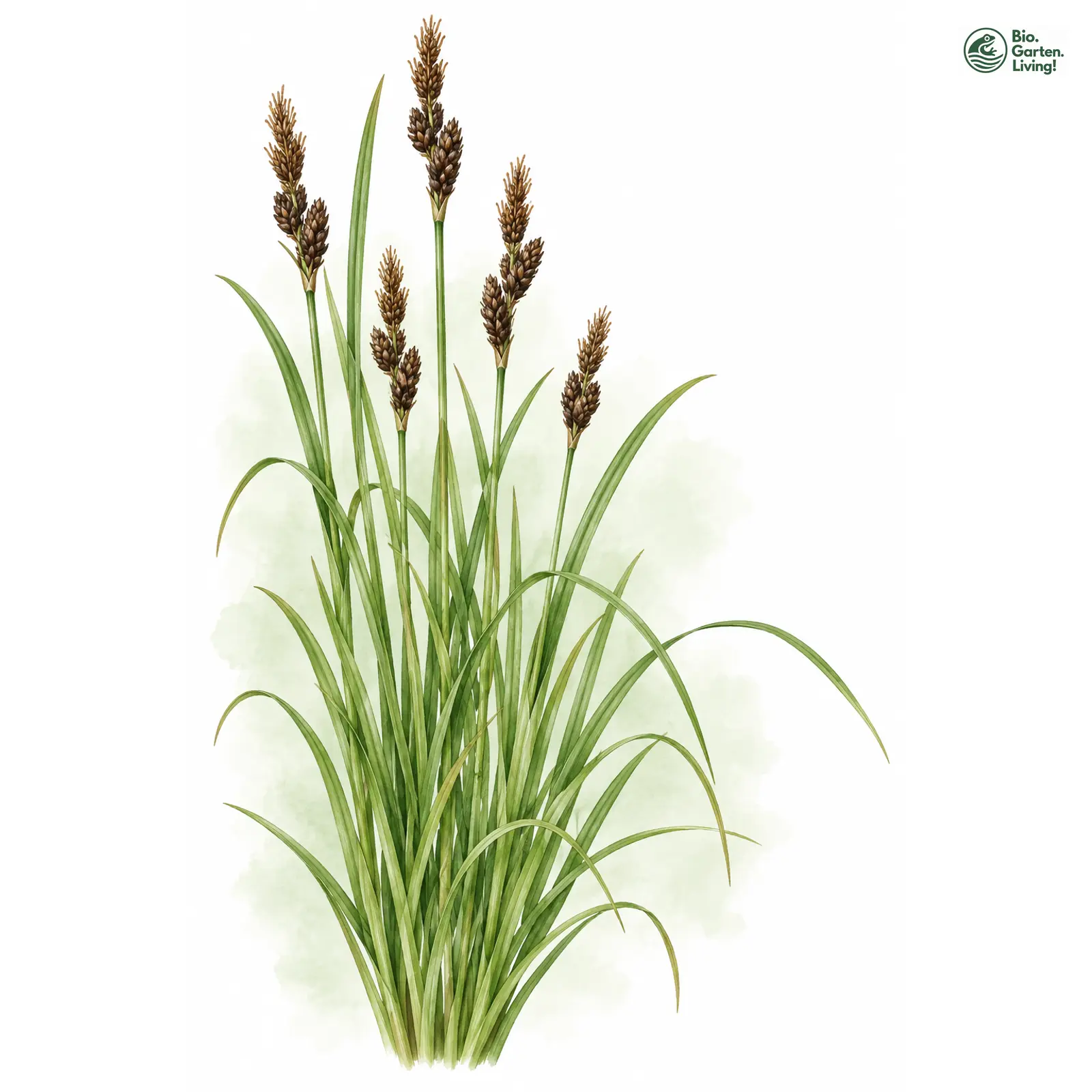Aquarellzeichnung: Fuchs-Segge (Carex vulpina)