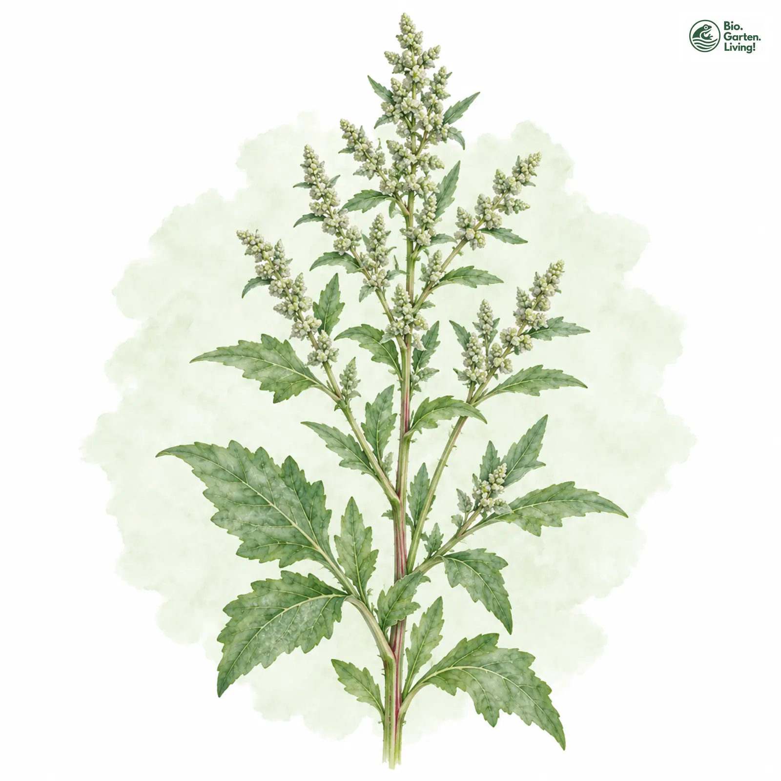 Aquarellzeichnung: Weißer Gänsefuß (Chenopodium album)