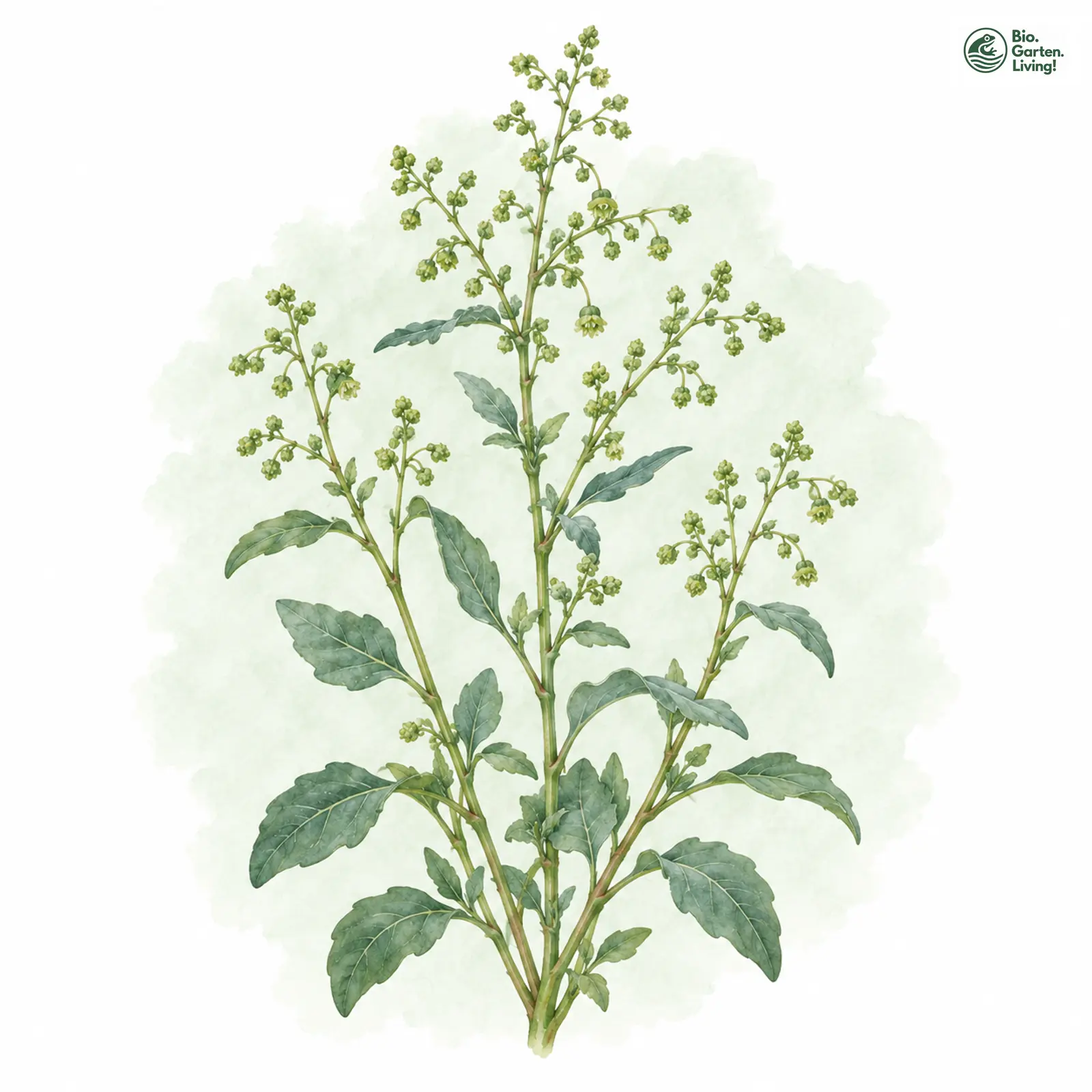 Aquarellzeichnung: Stielblütiger Gänsefuß (Chenopodium pedunculare)