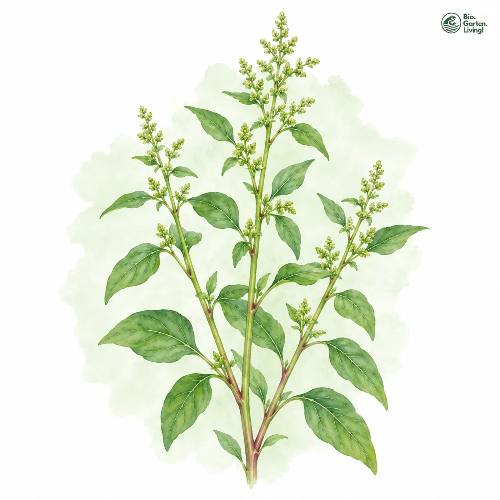 Aquarellzeichnung: Vielsamiger Gänsefuß (Chenopodium polyspermum)
