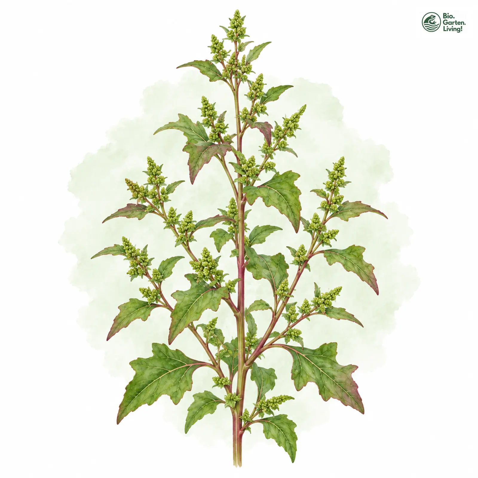Aquarellzeichnung: Roter Gänsefuß (Chenopodium rubrum)