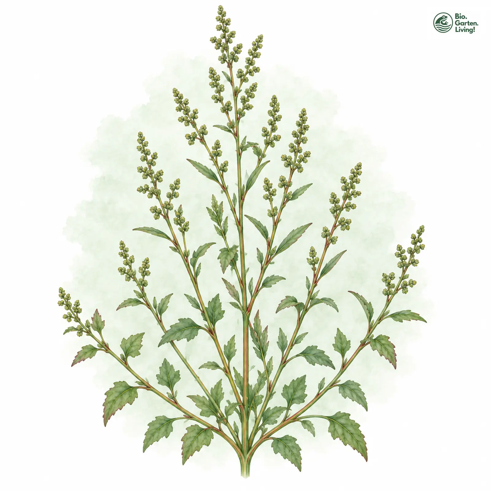 Aquarellzeichnung: Kleinblättriger Gänsefuß (Chenopodium striatiforme)