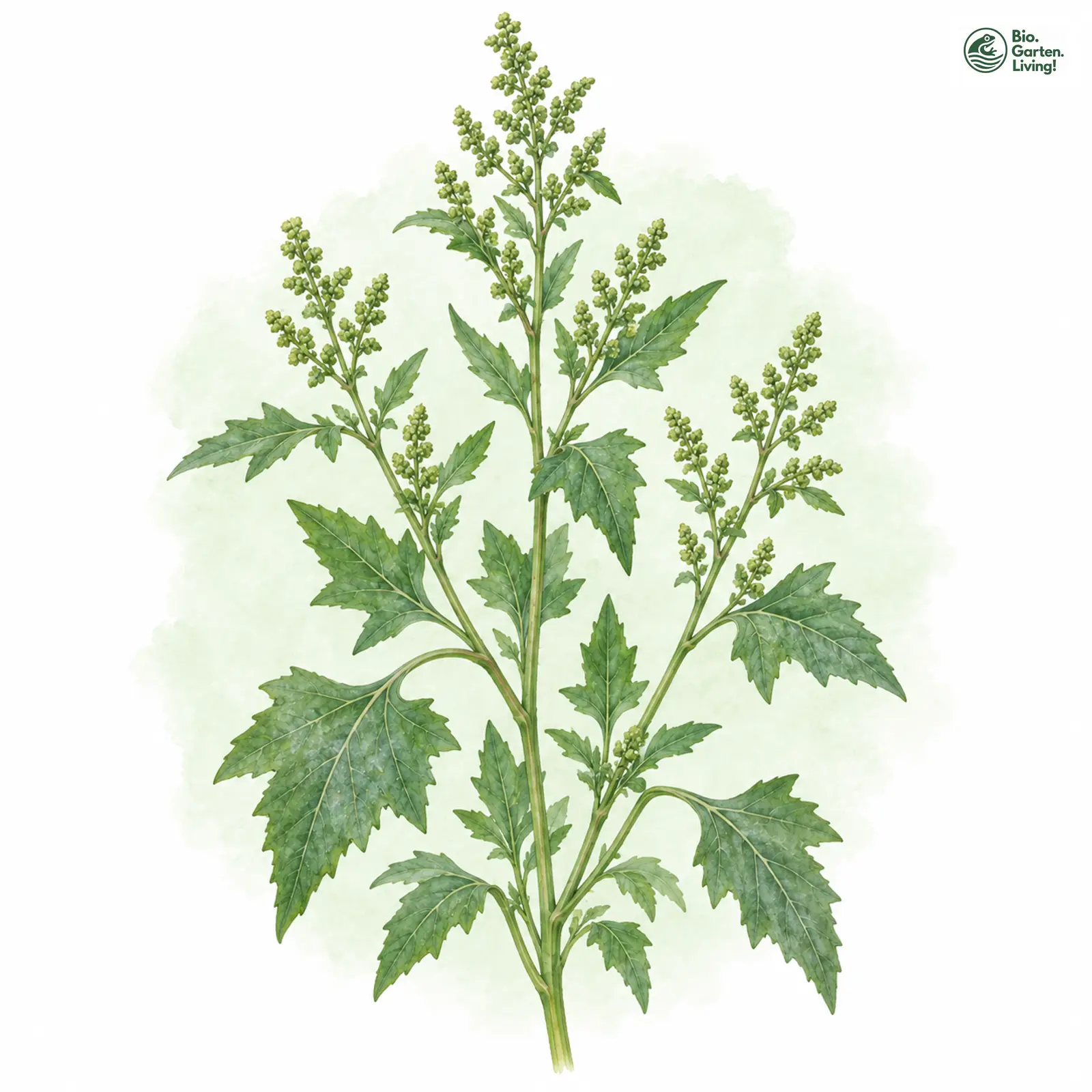 Aquarellzeichnung: Grüner Gänsefuß (Chenopodium suecicum)