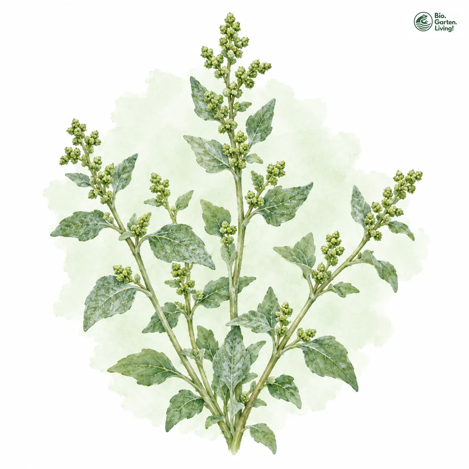 Aquarellzeichnung: Stink-Gänsefuß (Chenopodium vulvaria)