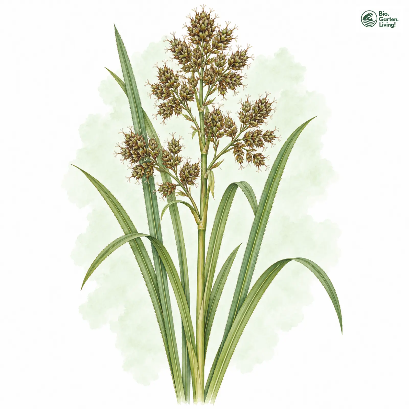 Aquarellzeichnung: Binsen-Schneide (Cladium mariscus)