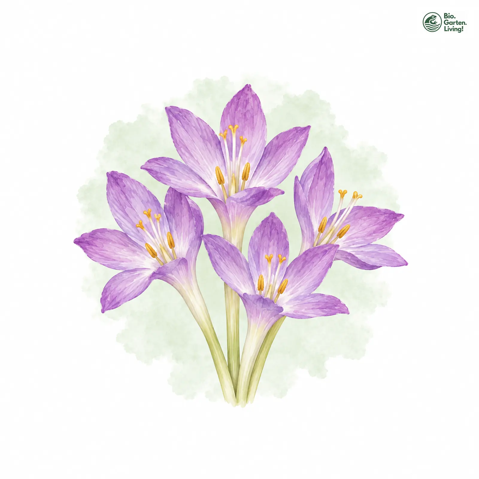 Aquarellzeichnung: Herbst-Zeitlose (Colchicum autumnale)