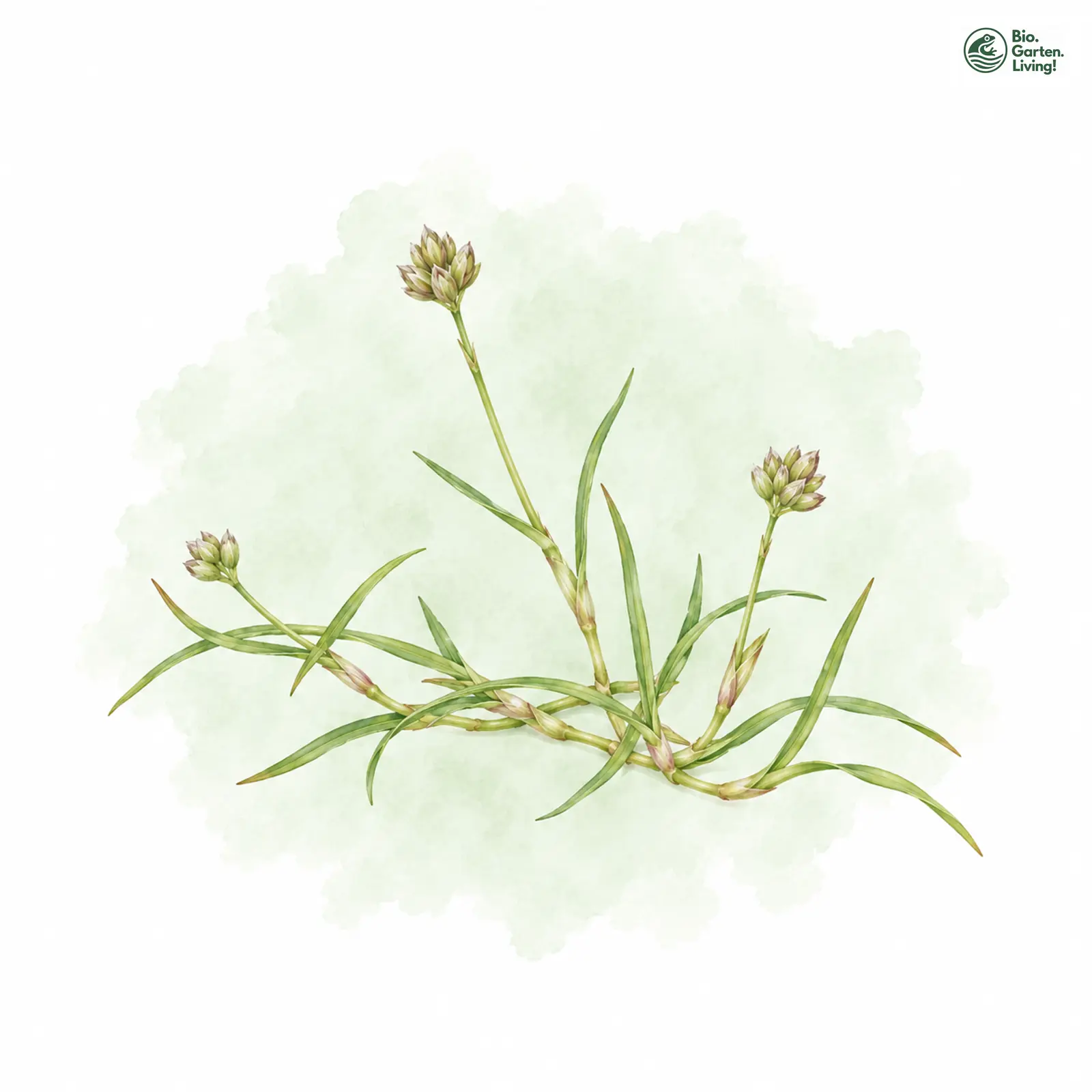 Aquarellzeichnung: Scheidenblütgras (Coleanthus subtilis)