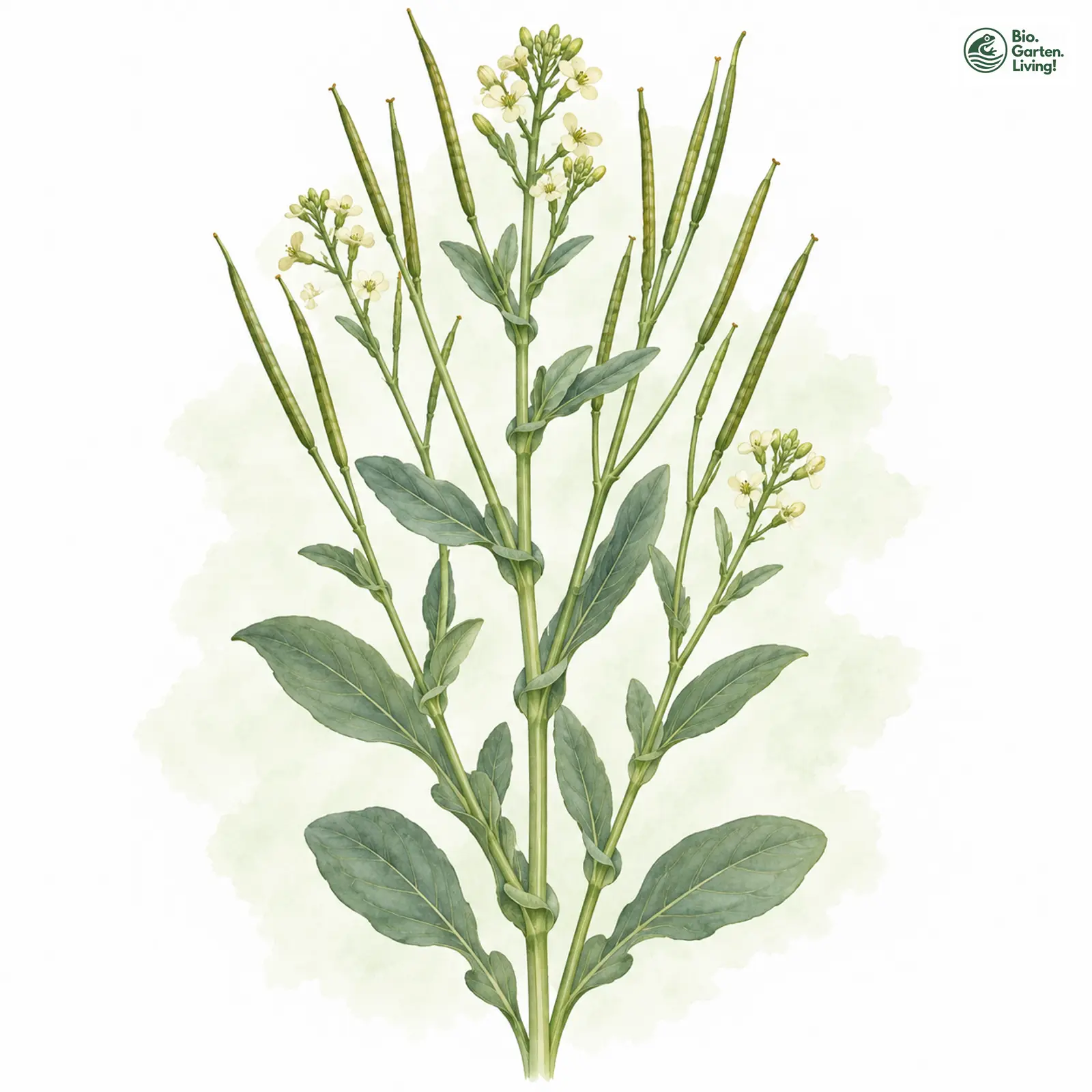 Aquarellzeichnung: Ackerkohl (Conringia orientalis)