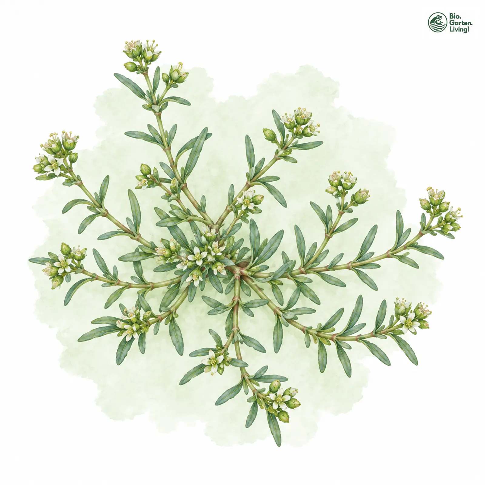 Aquarellzeichnung: Hirschsprung (Corrigiola litoralis)