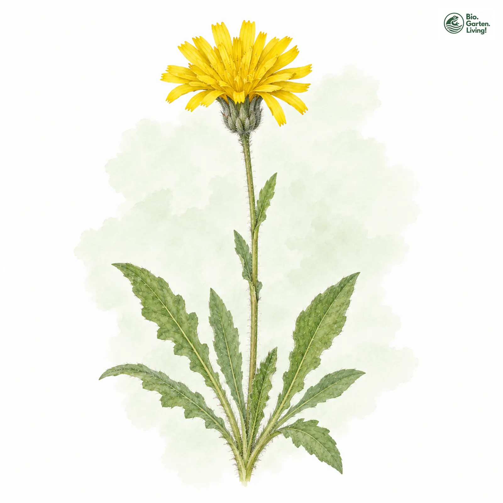Aquarellzeichnung: Alpen-Pippau (Crepis alpestris)