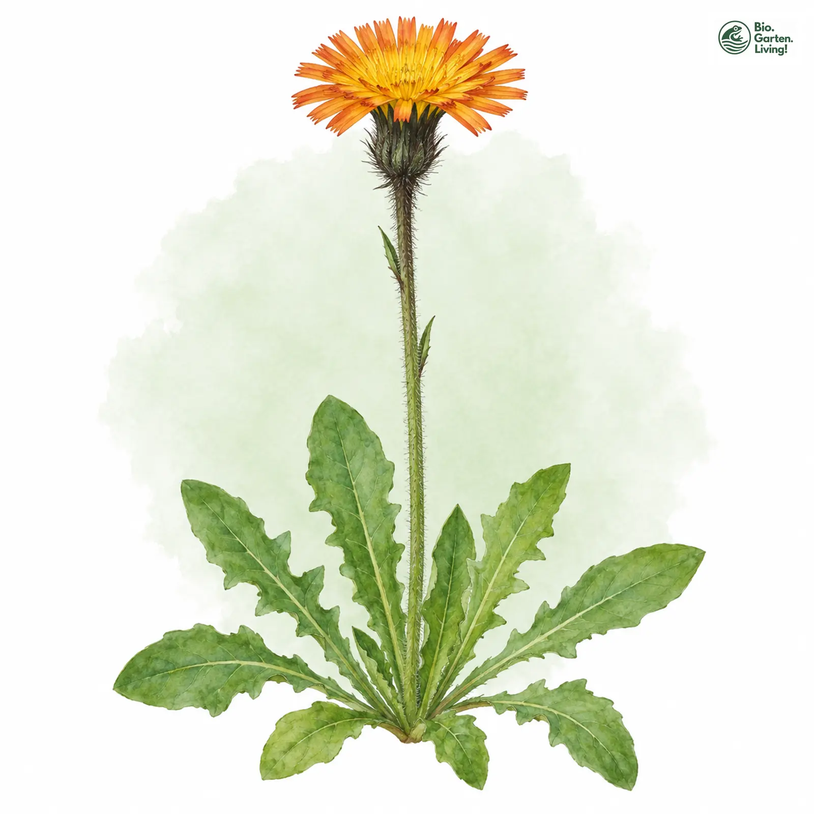 Aquarellzeichnung: Gold-Pippau (Crepis aurea)