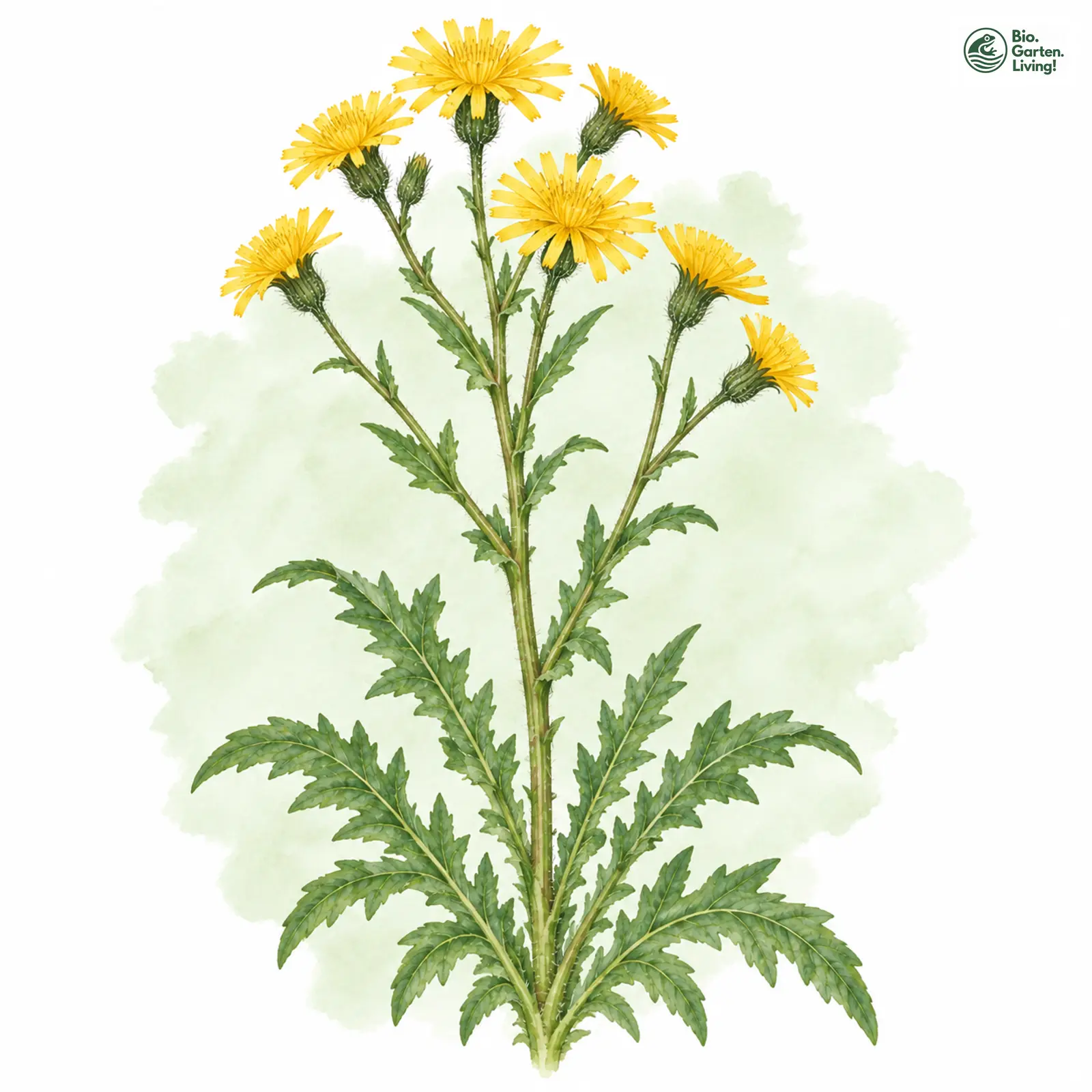 Aquarellzeichnung: Wiesen-Pippau (Crepis biennis)