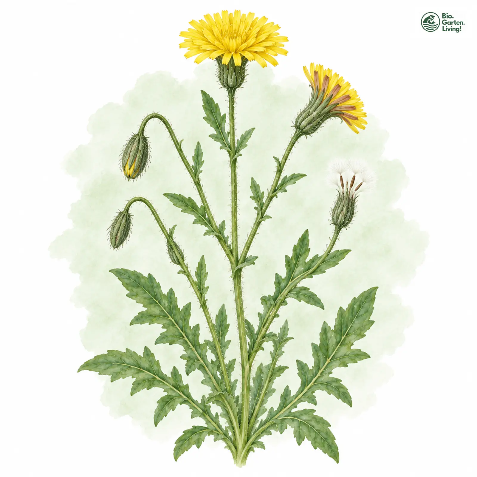Aquarellzeichnung: Stink-Pippau (Crepis foetida)