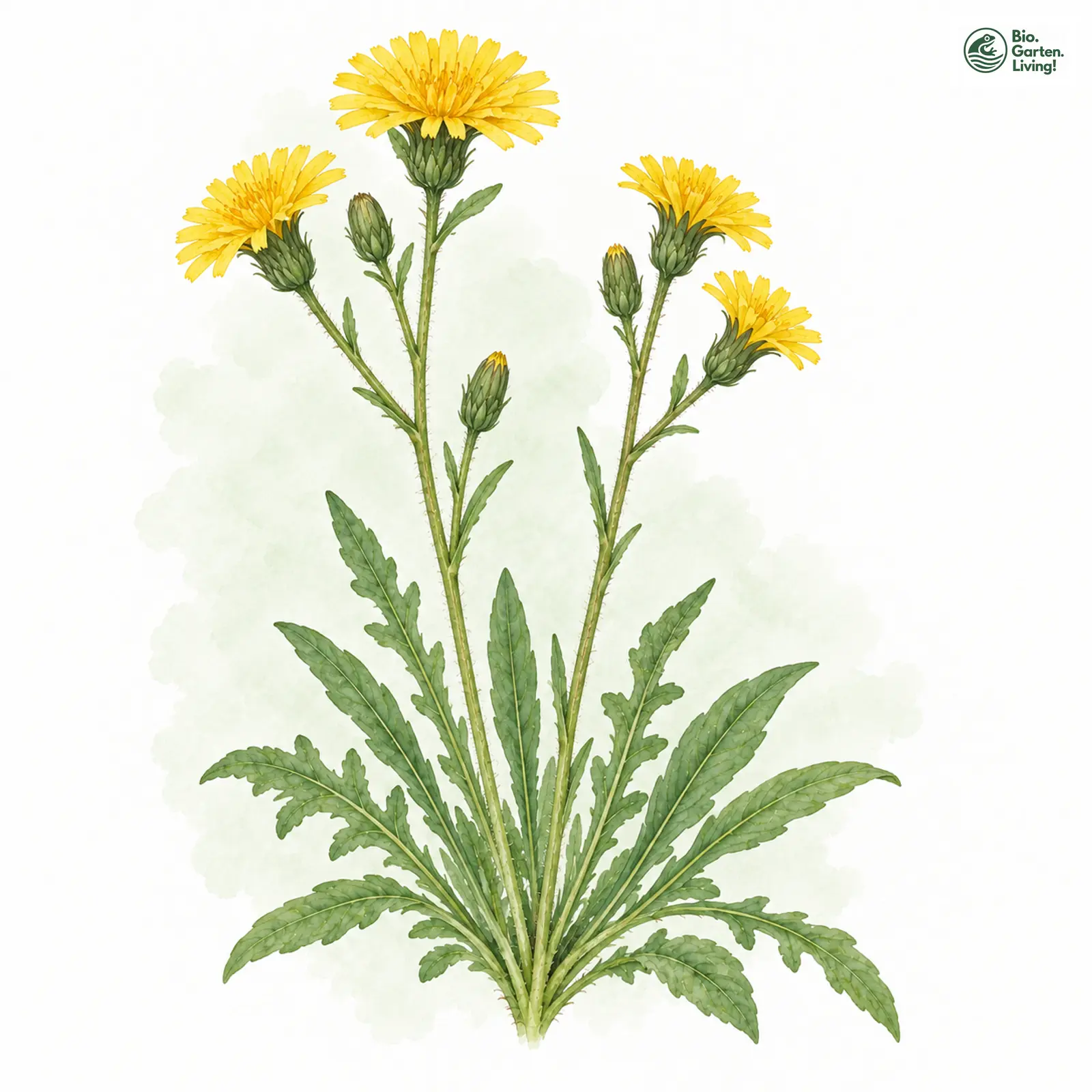 Aquarellzeichnung: Felsen-Pippau (Crepis jacquinii)
