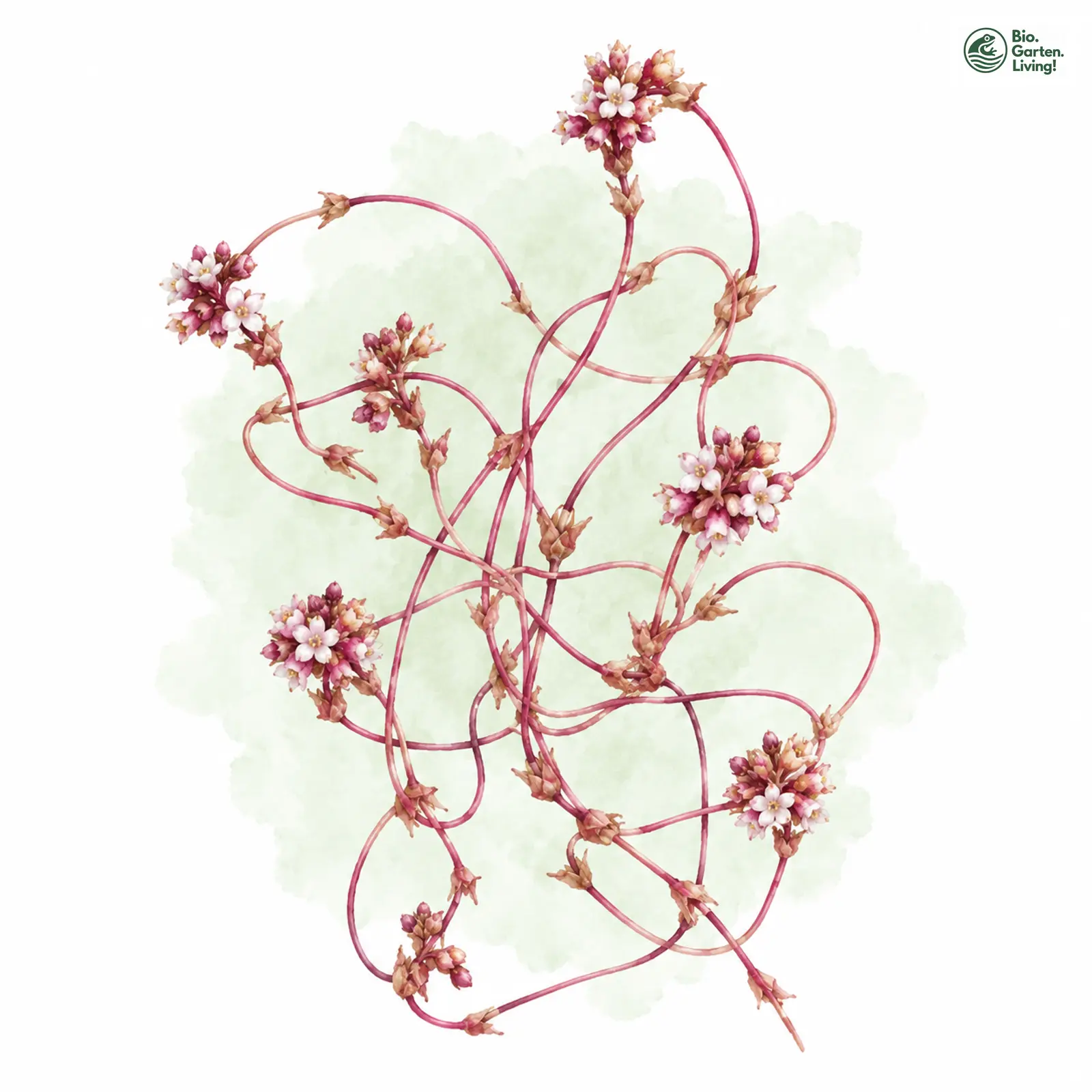 Aquarellzeichnung: Quendel-Seide (Cuscuta epithymum)
