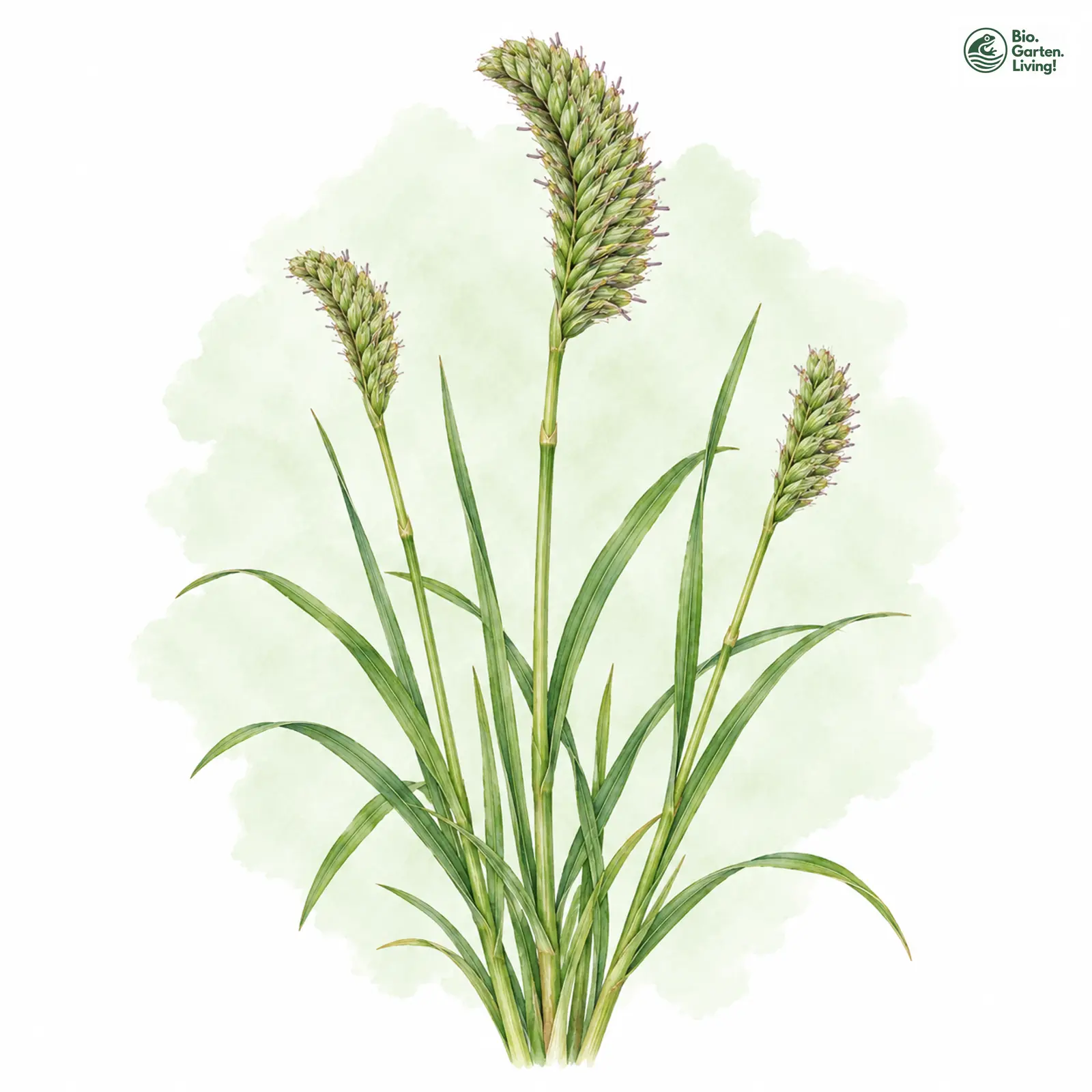 Aquarellzeichnung: Weide-Kammgras (Cynosurus cristatus)
