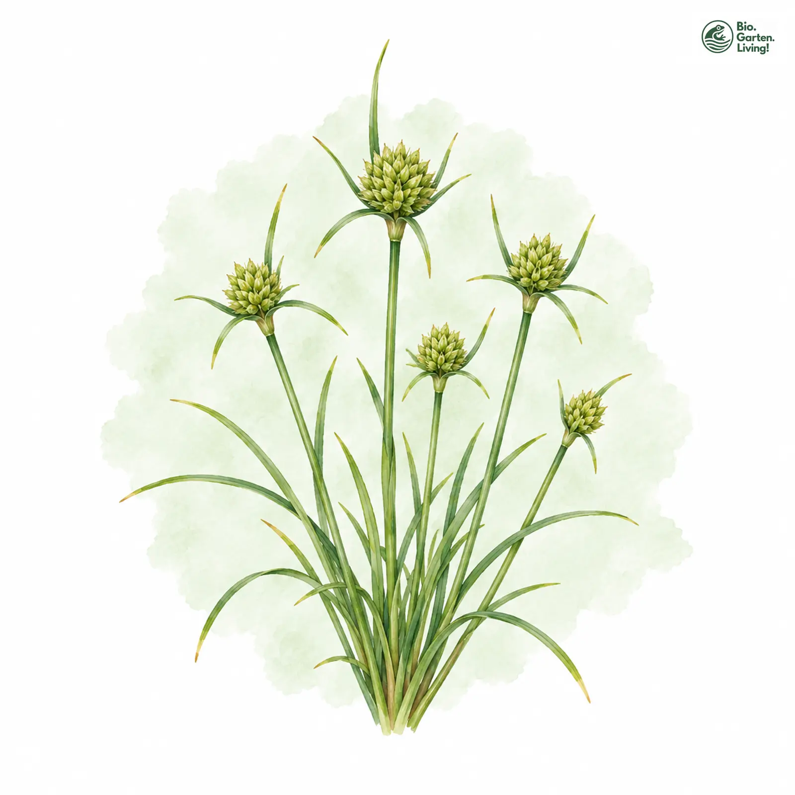 Aquarellzeichnung: Zwerg-Zypergras (Cyperus michelianus)